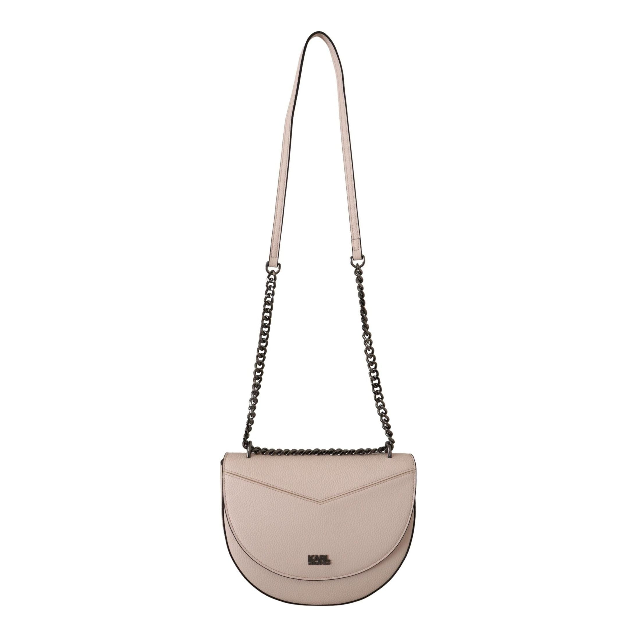 Elegant Mauve Light Pink Leather Shoulder Bag