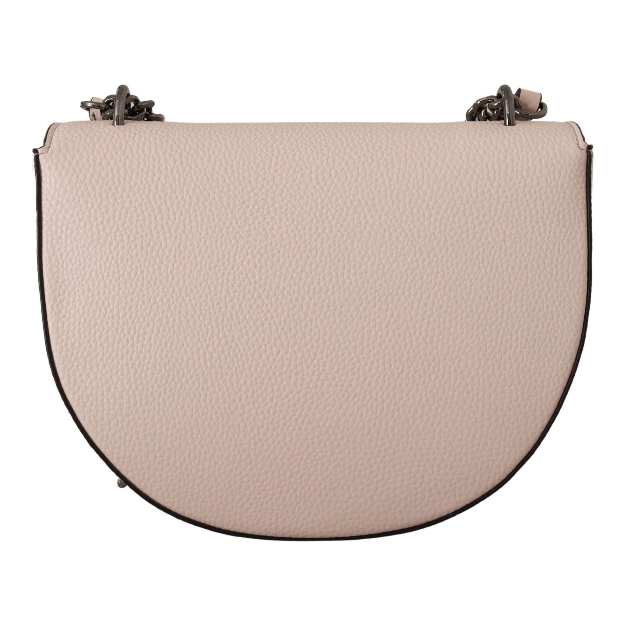 Elegant Mauve Light Pink Leather Shoulder Bag