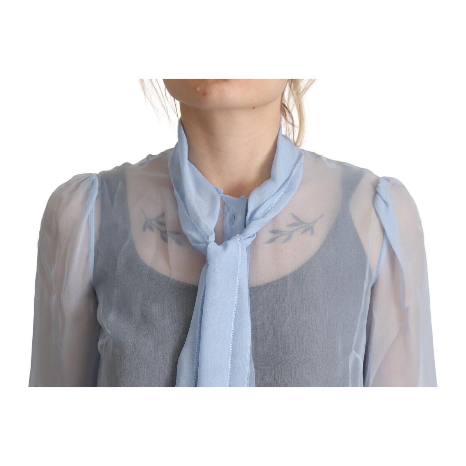 Elegant Silk Ascot Collar Blouse