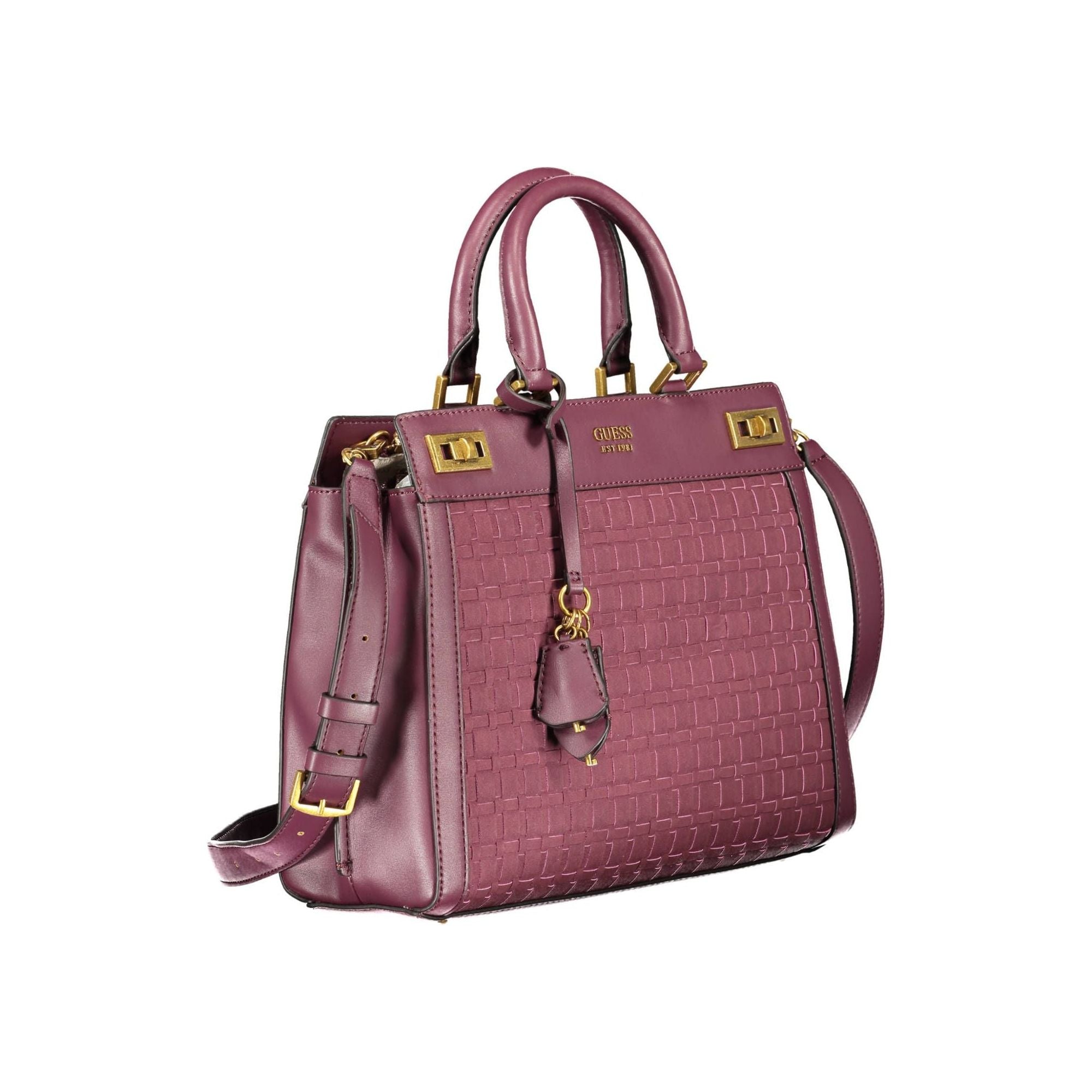 Elegant Purple Polyurethane Handbag