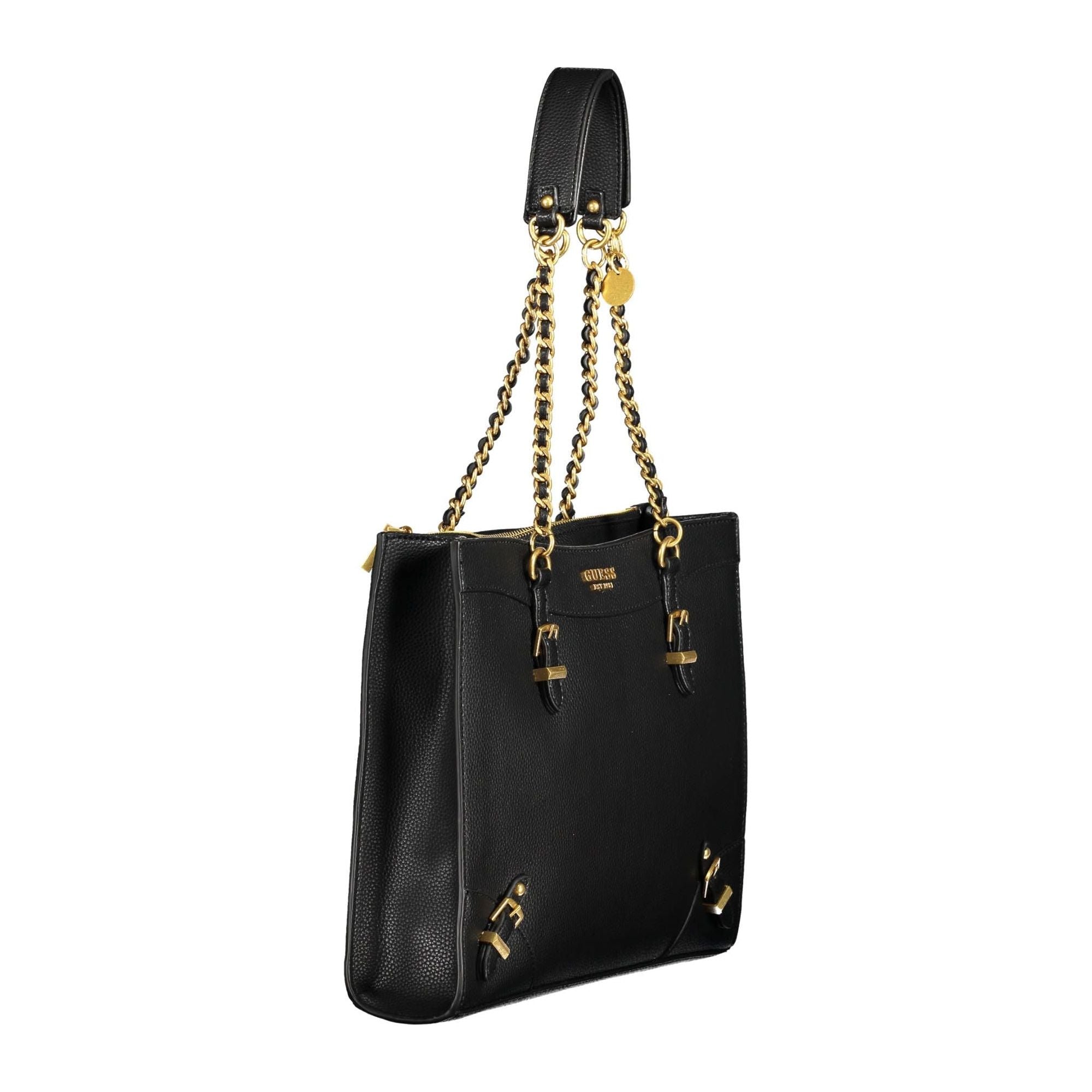 Chic Black Chain-Strap Shoulder Bag