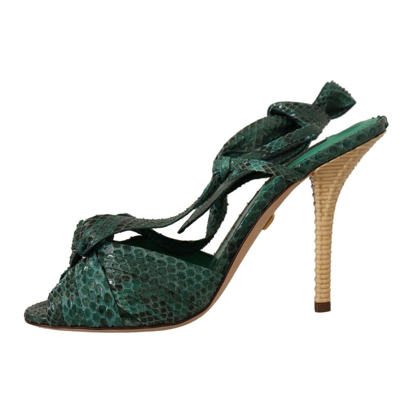 Emerald Exotic Leather Heeled Sandals