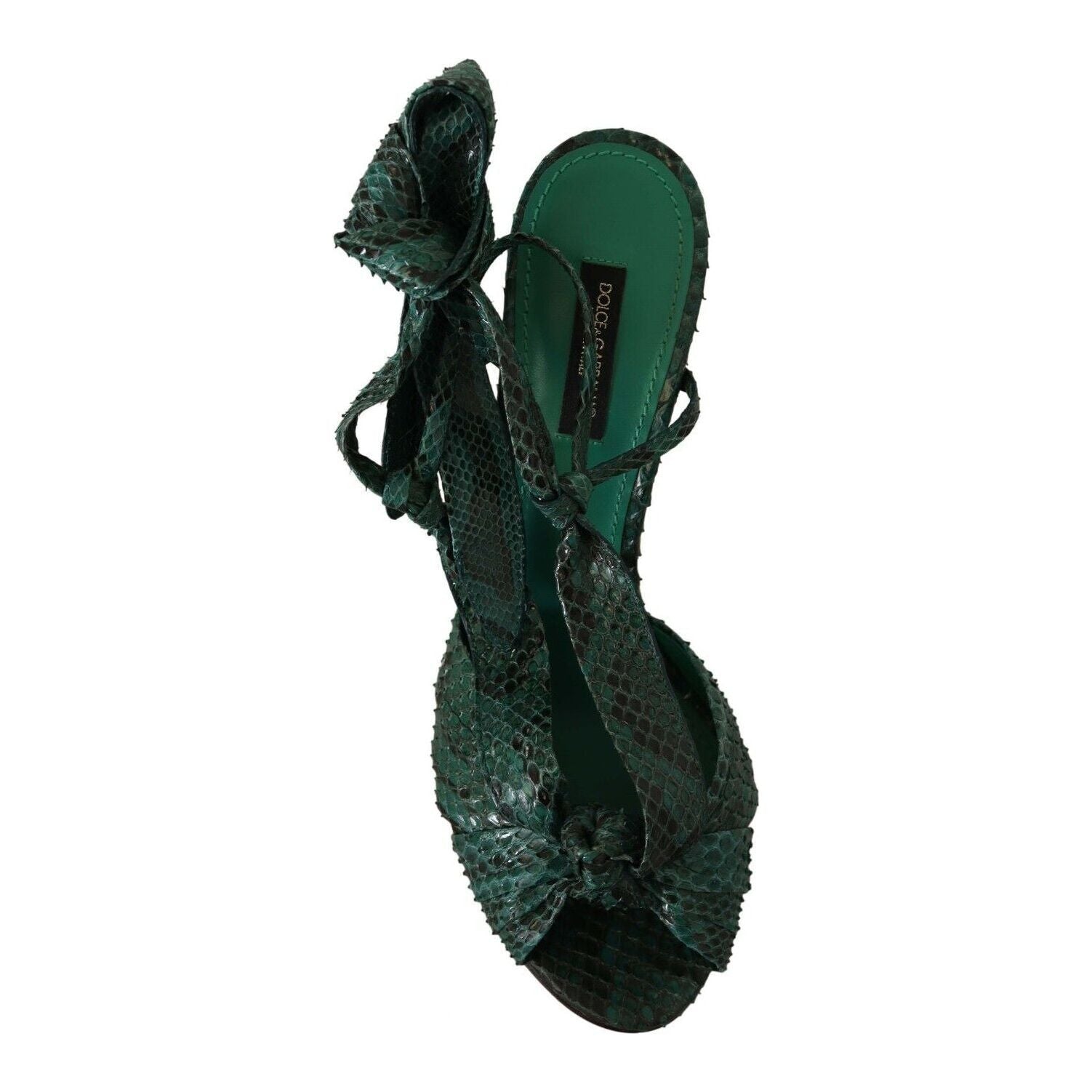 Emerald Exotic Leather Heeled Sandals