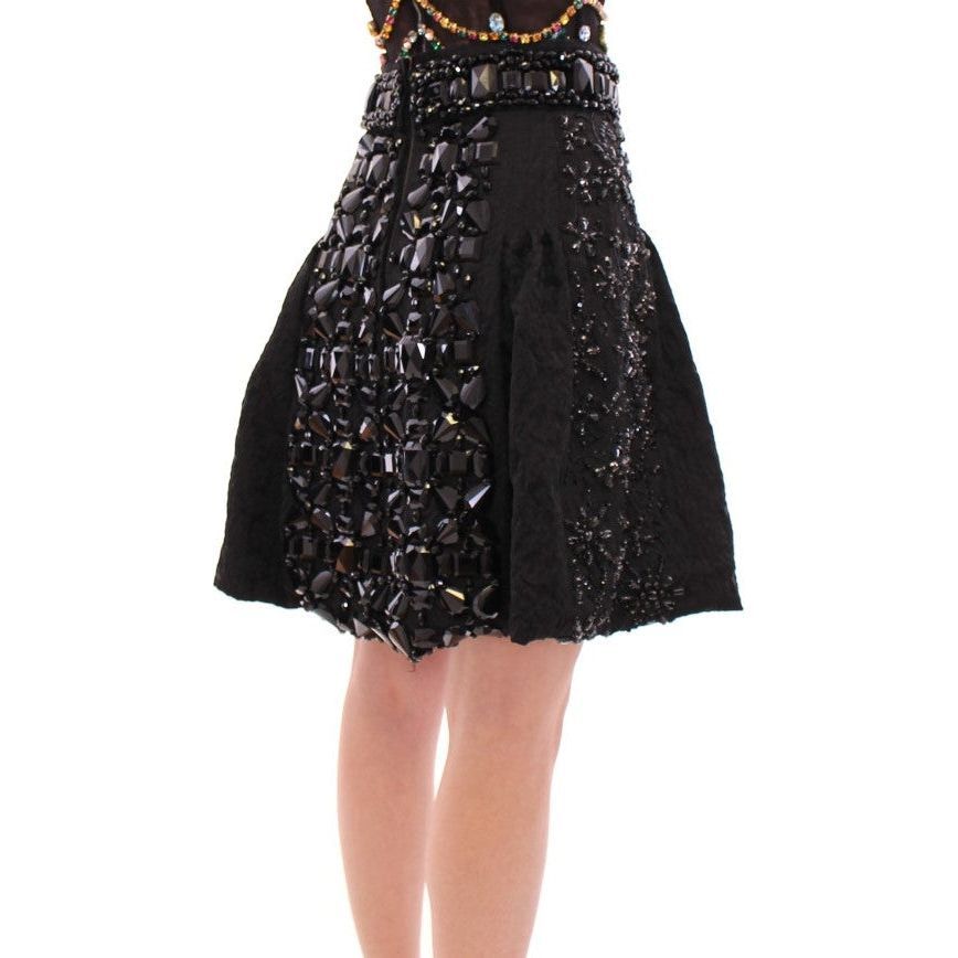 Black Crystal Embellished Masterpiece Skirt