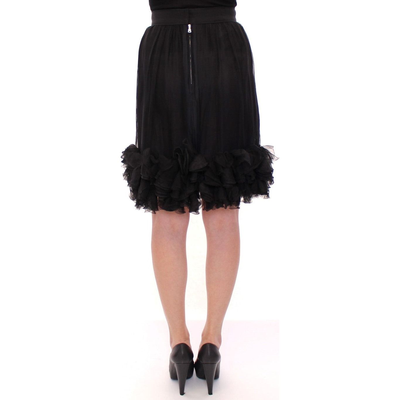 Elegant Silk Black Skirt for Evenings