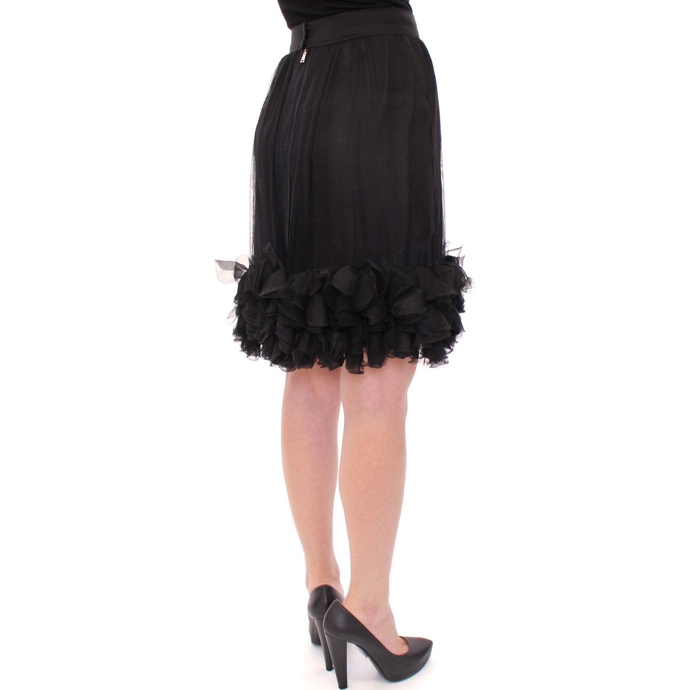 Elegant Silk Black Skirt for Evenings