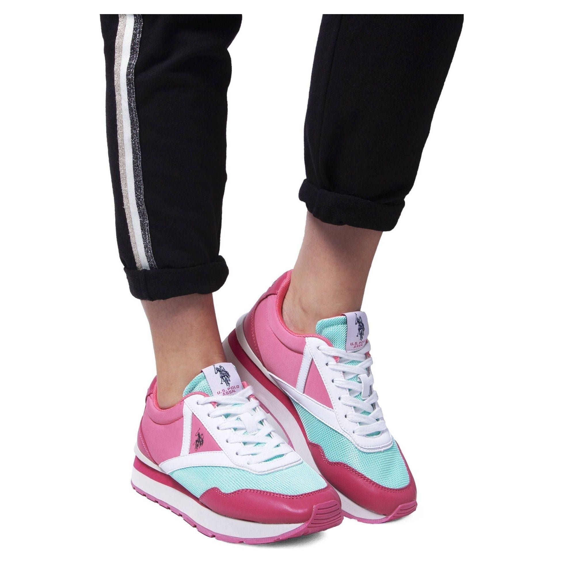 Chic Pink Lace-up Sports Sneakers