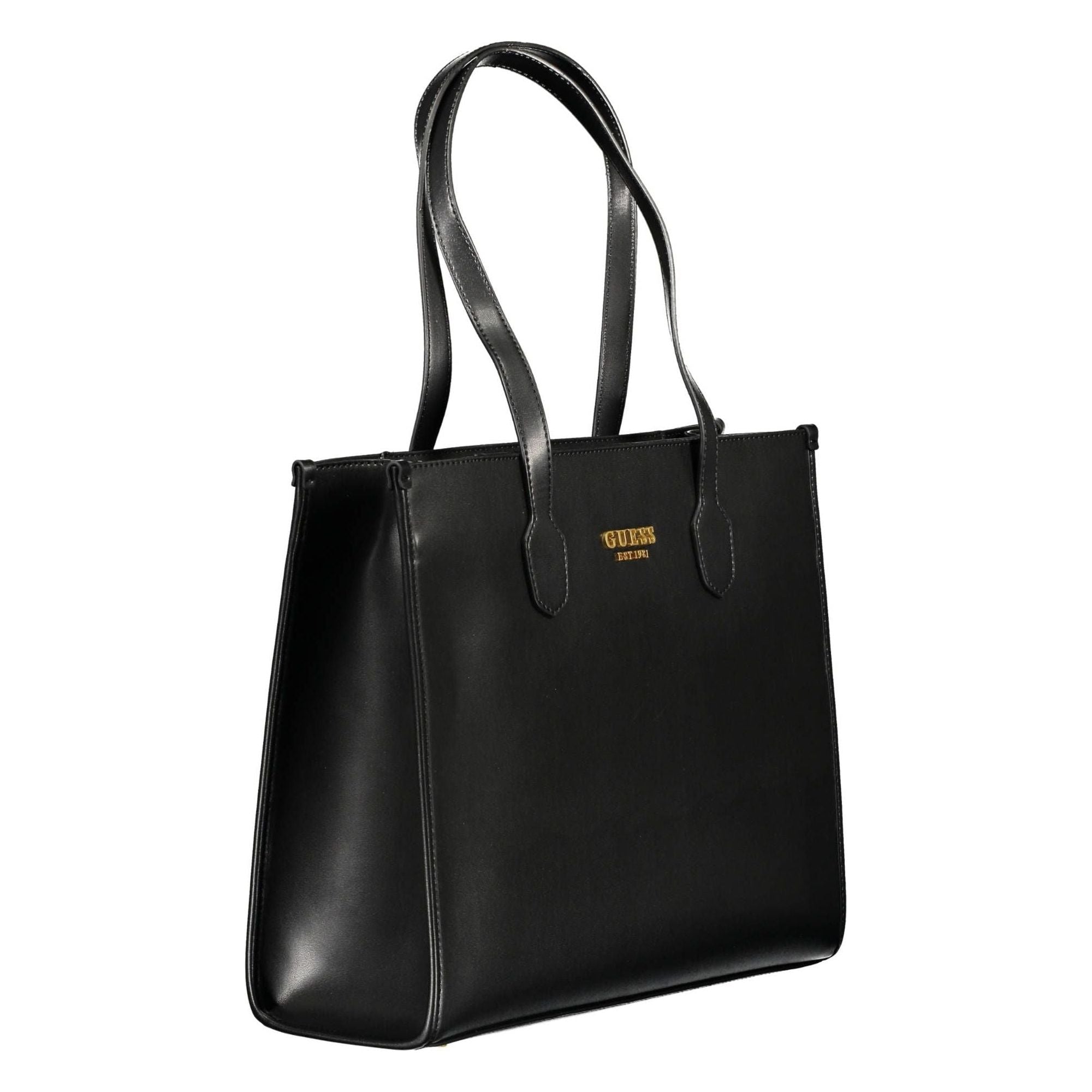 Chic Black Polyurethane Shoulder Bag