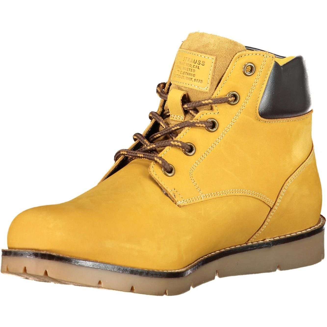 Sunset Yellow Ankle Boots with Lace-Up Detail