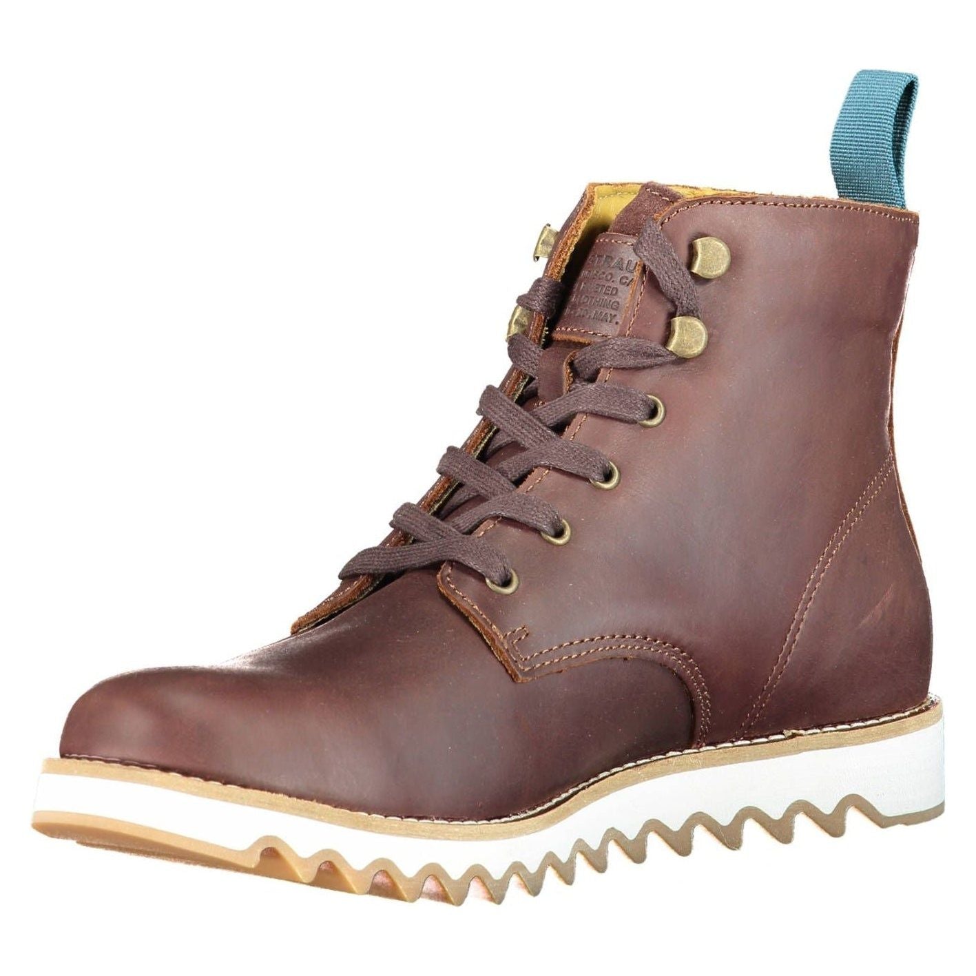 Elevated Brown Ankle Lace-Up Boots with Contrasting Sole