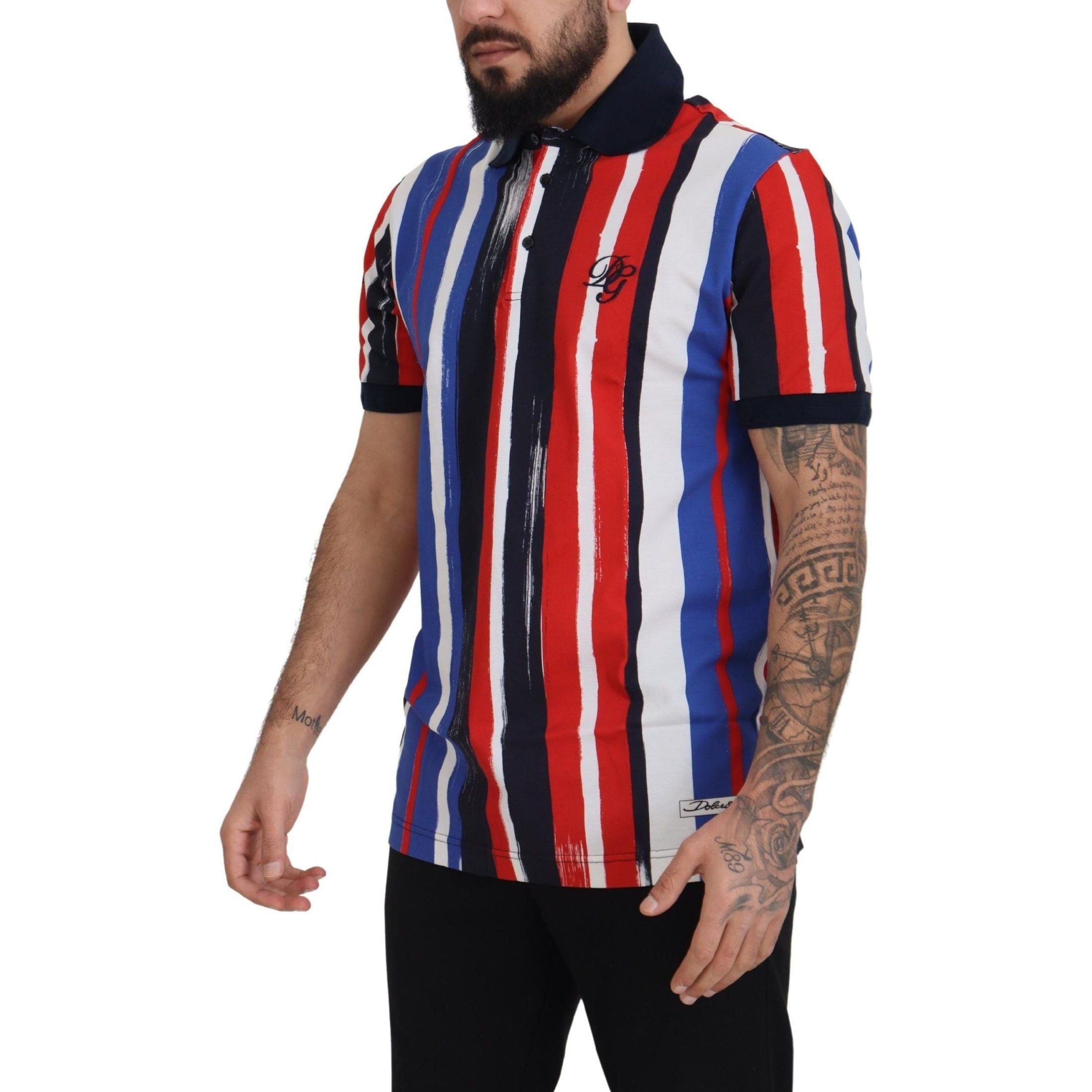 Elegant Striped Cotton Polo T-shirt