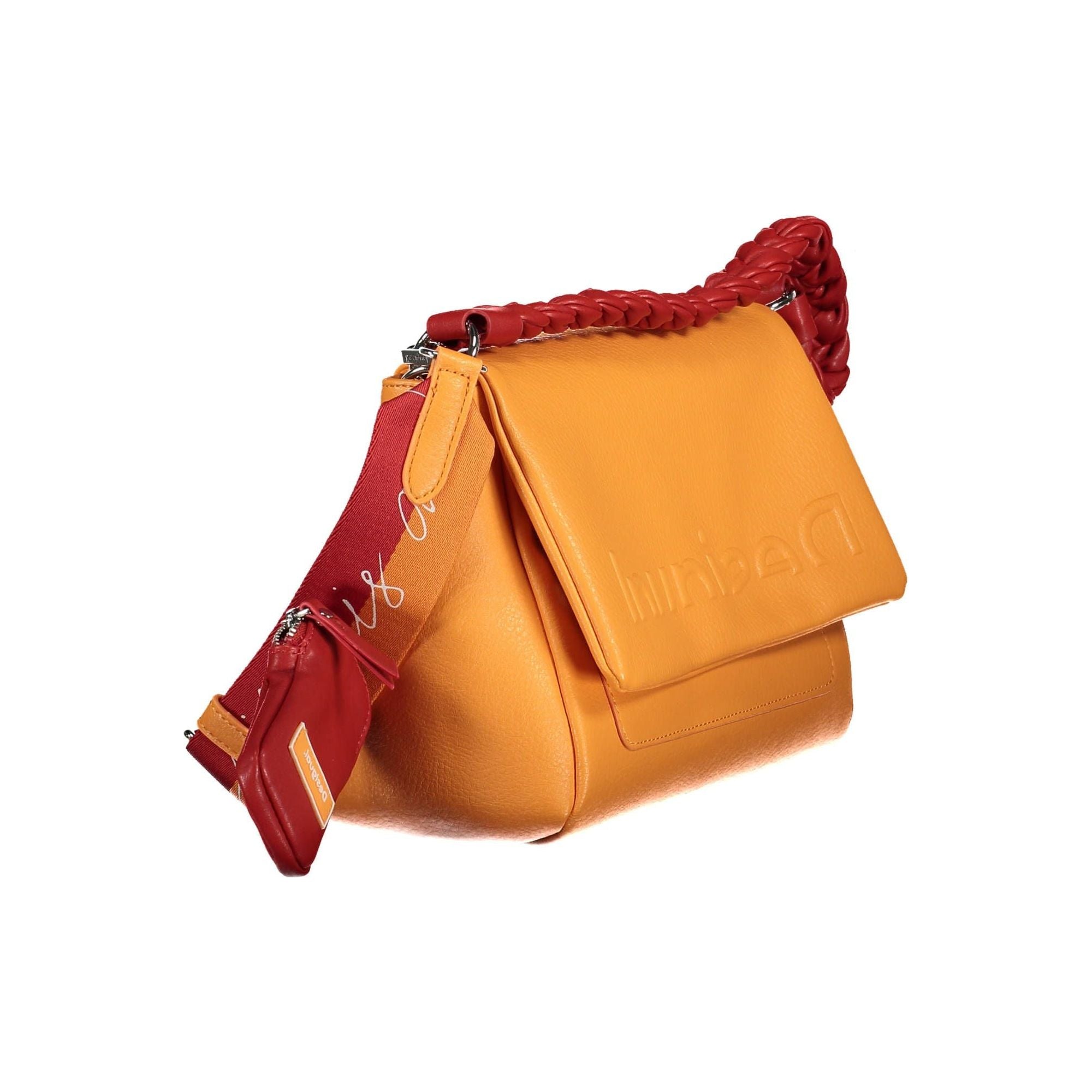 Chic Orange Shoulder Bag with Contrasting Details