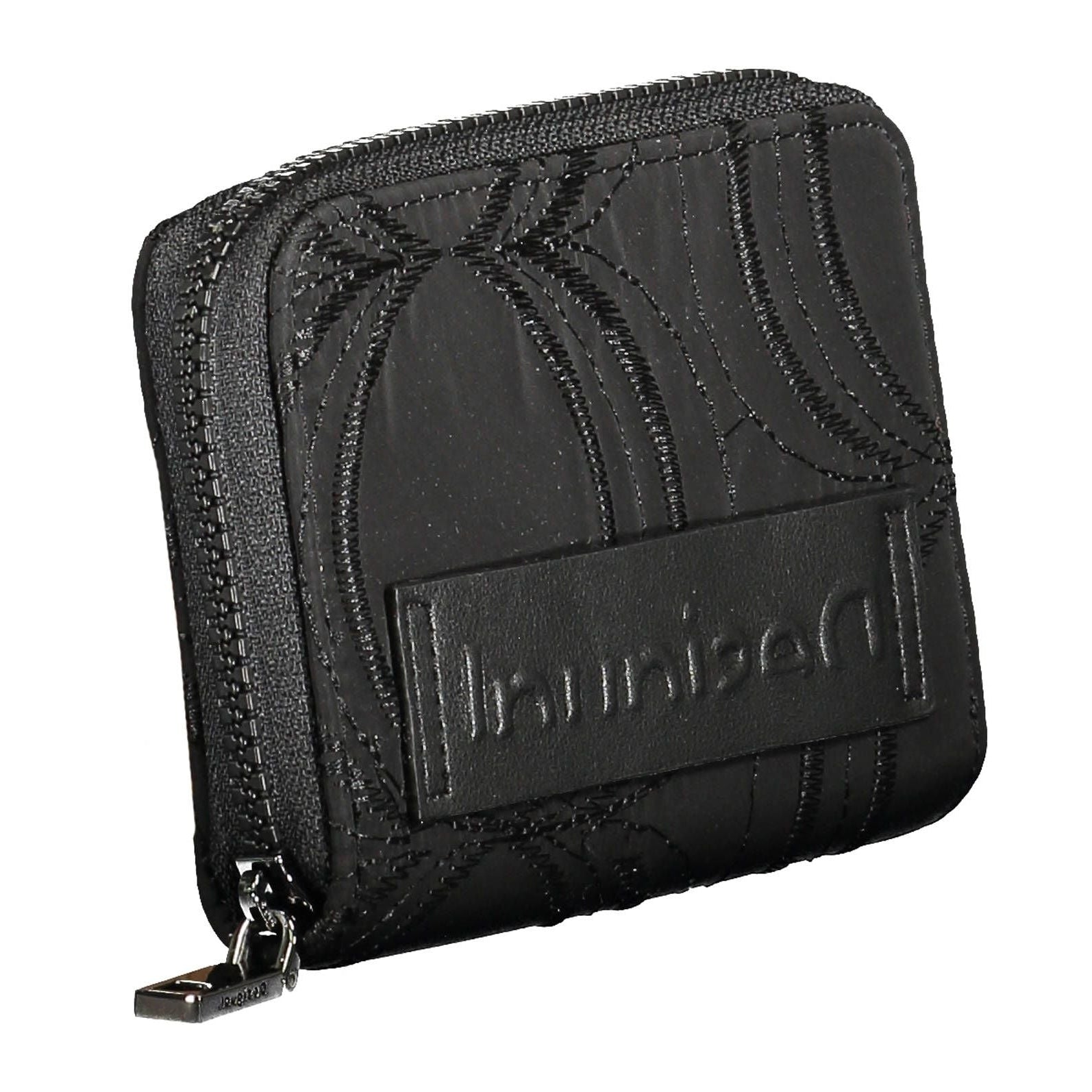 Chic Multifunctional Black Zip Wallet