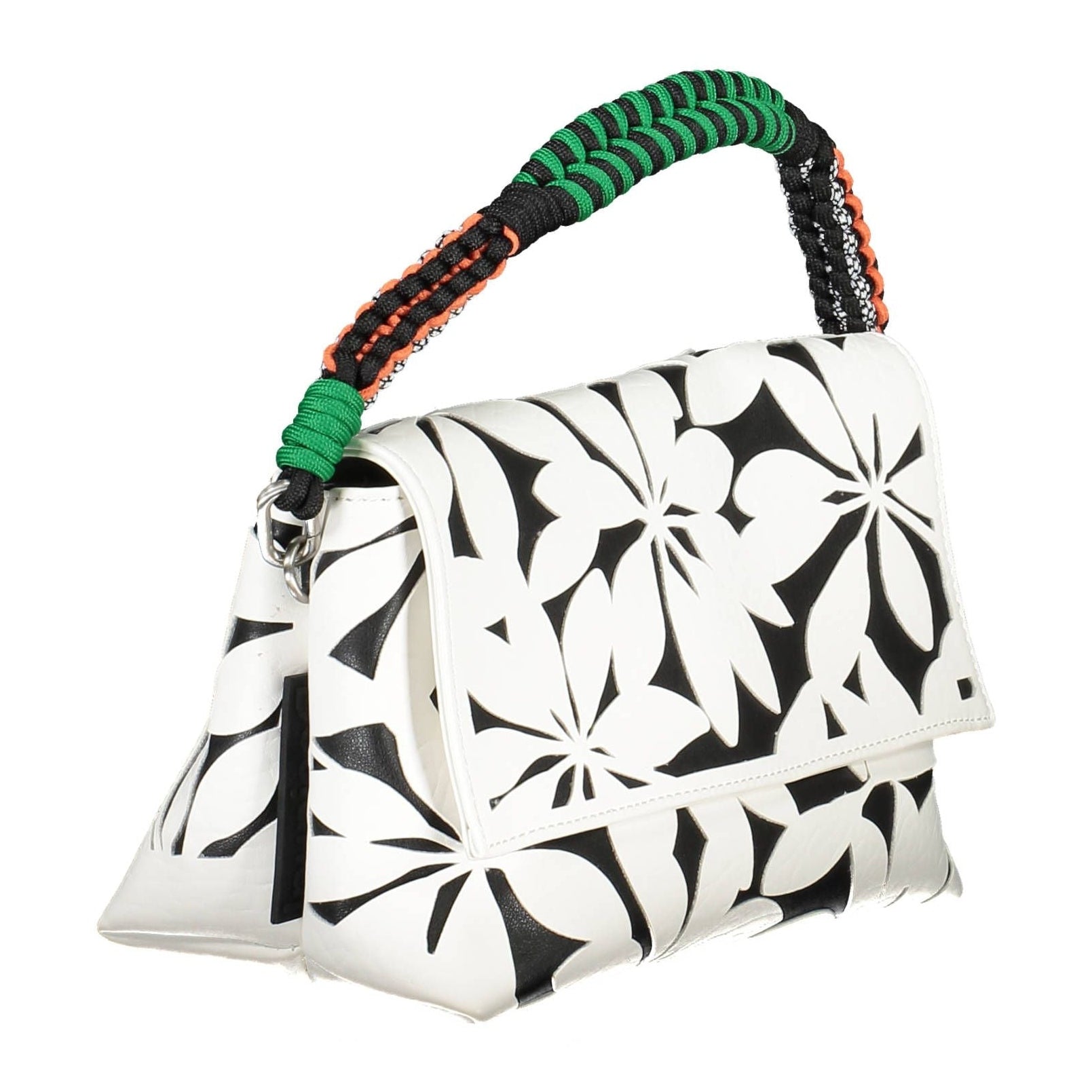 Chic White Contrasting Detail Shoulder Bag