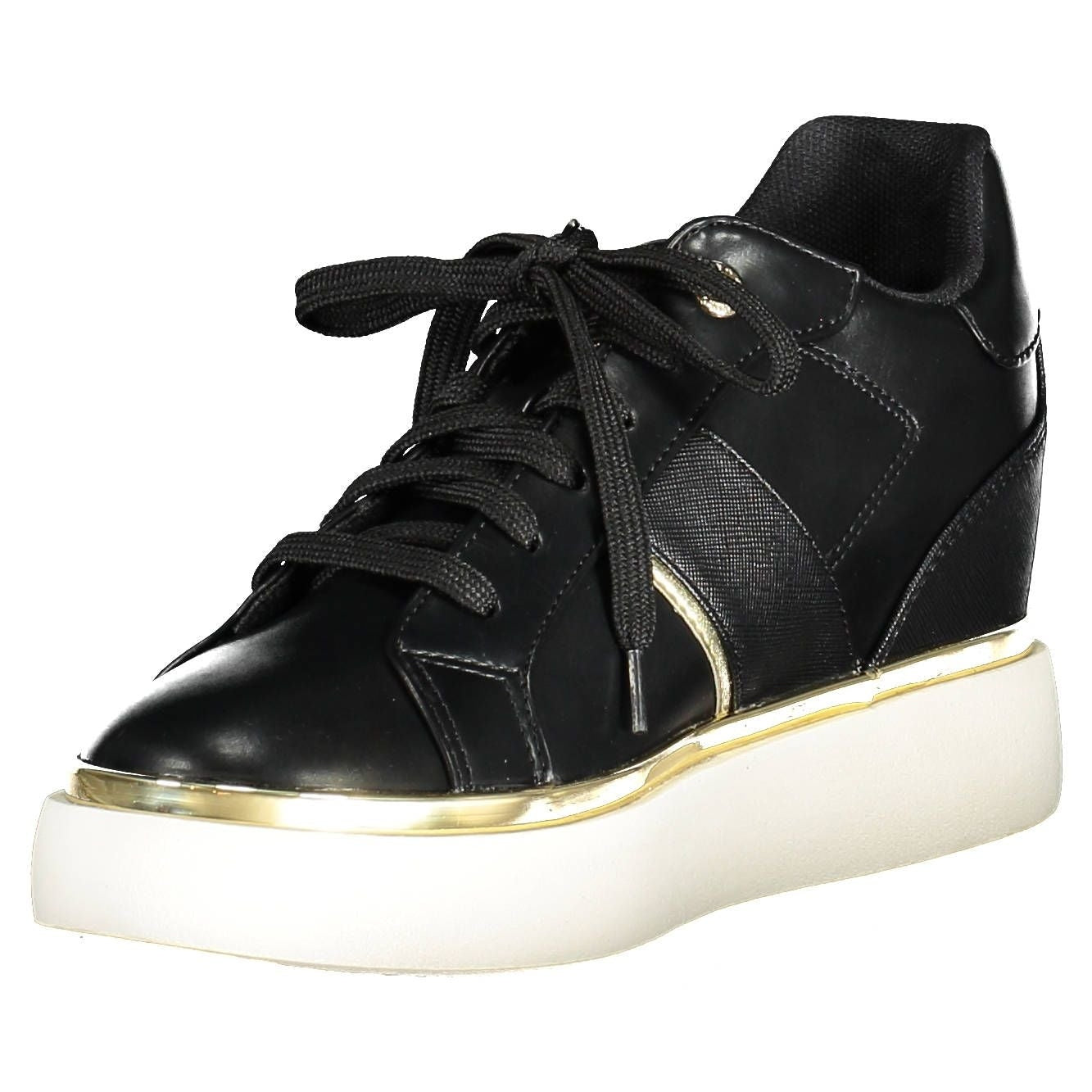 Chic Black Lace-Up Sneakers with Logo Detailing