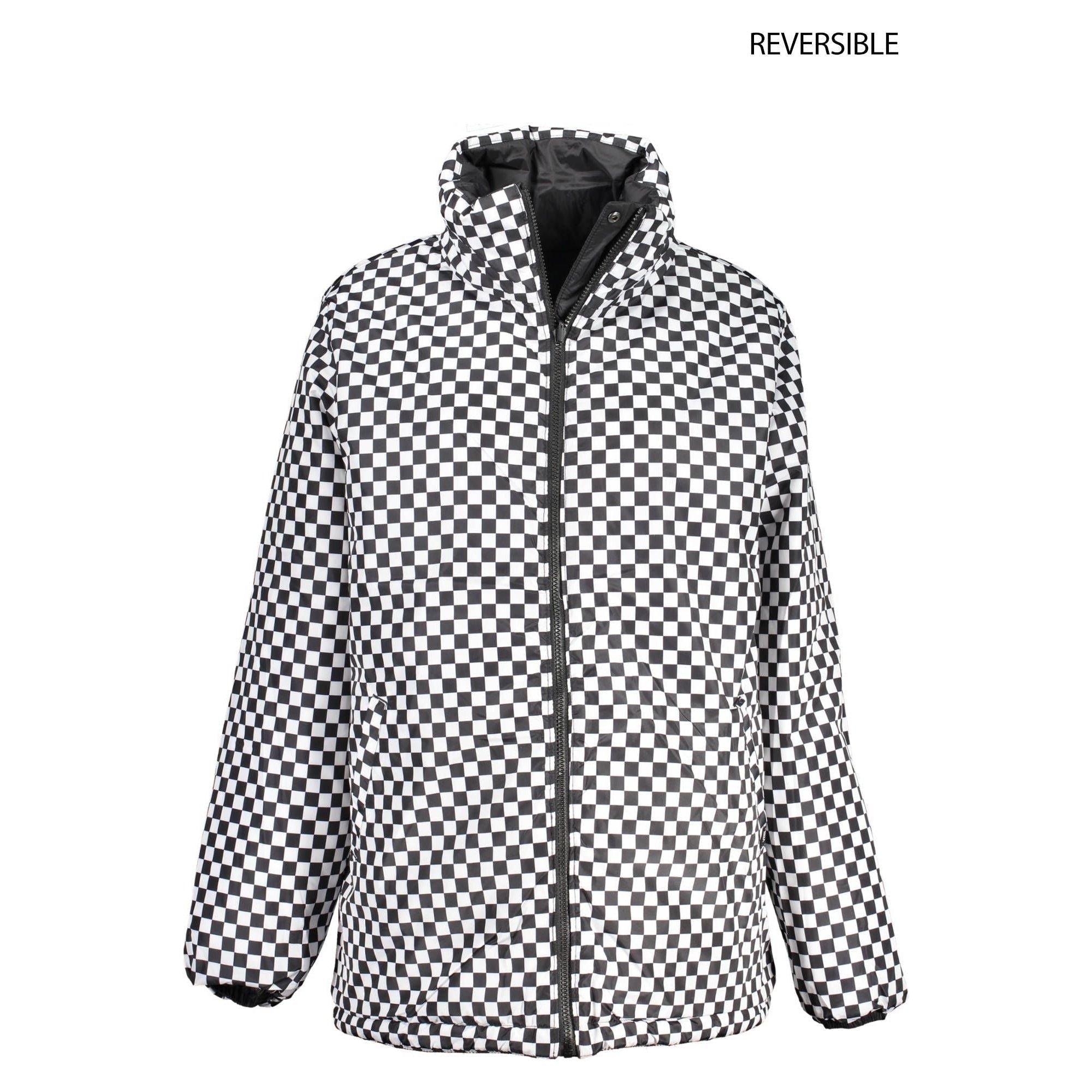 Reversible Black Check Long Sleeve Jacket