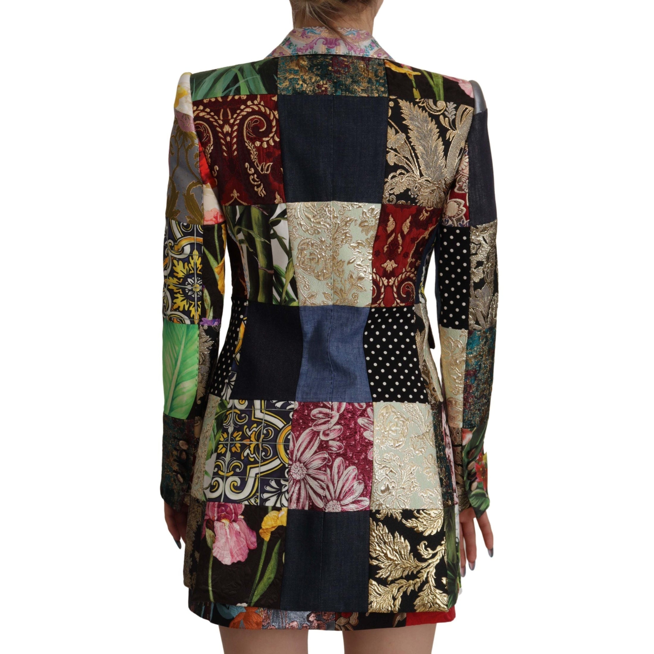 Elegant Multicolor Patchwork Blazer Jacket