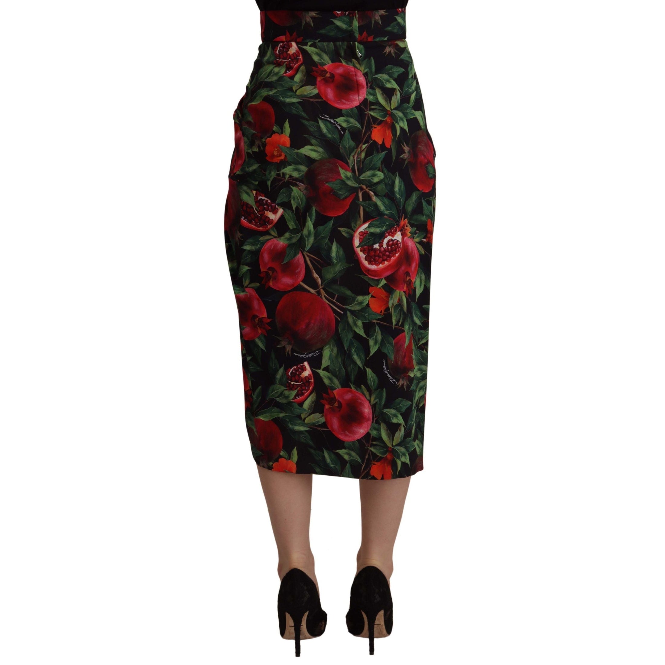 Chic Midi Wrap Skirt with Fruit Motif