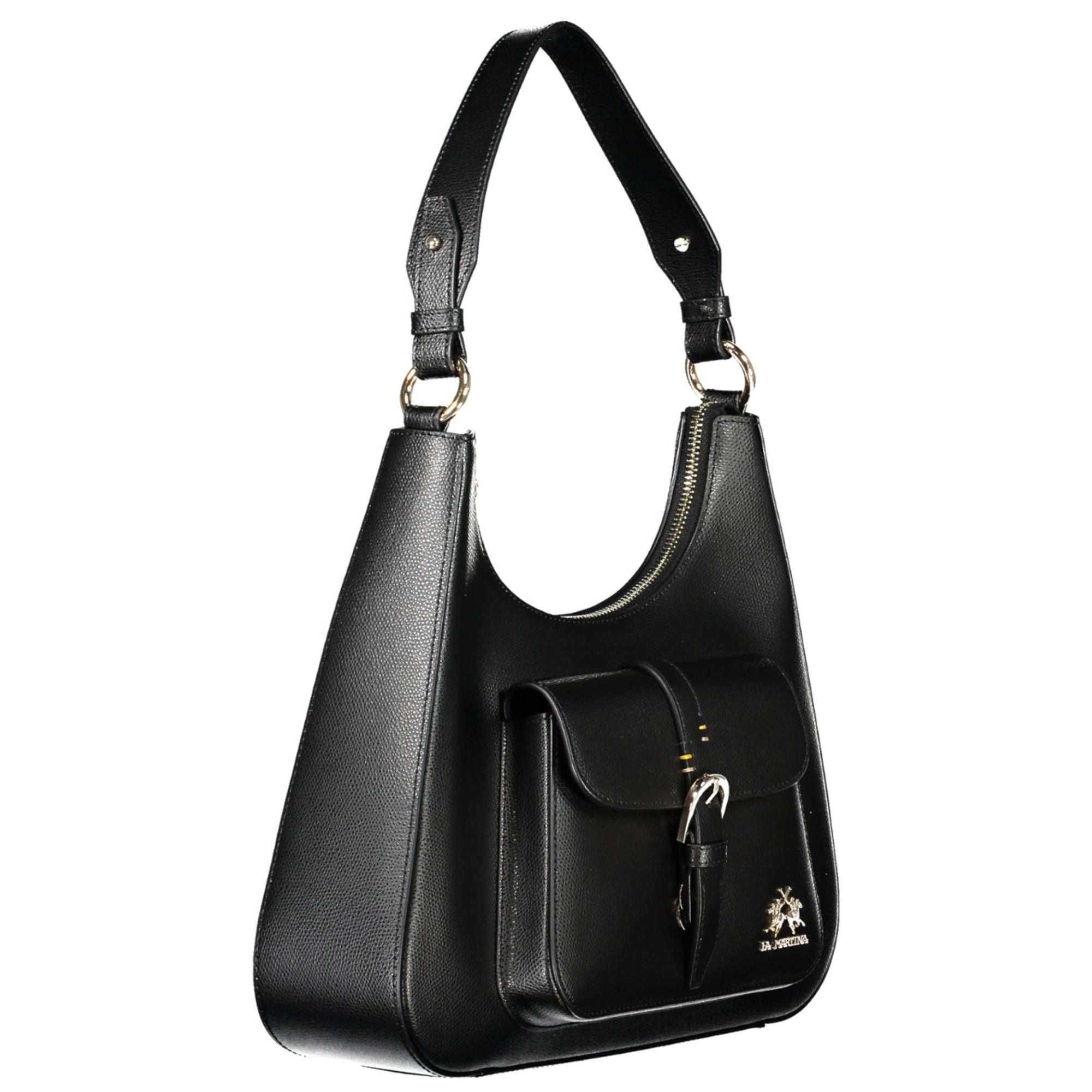 Elegant Black Leather Shoulder Bag