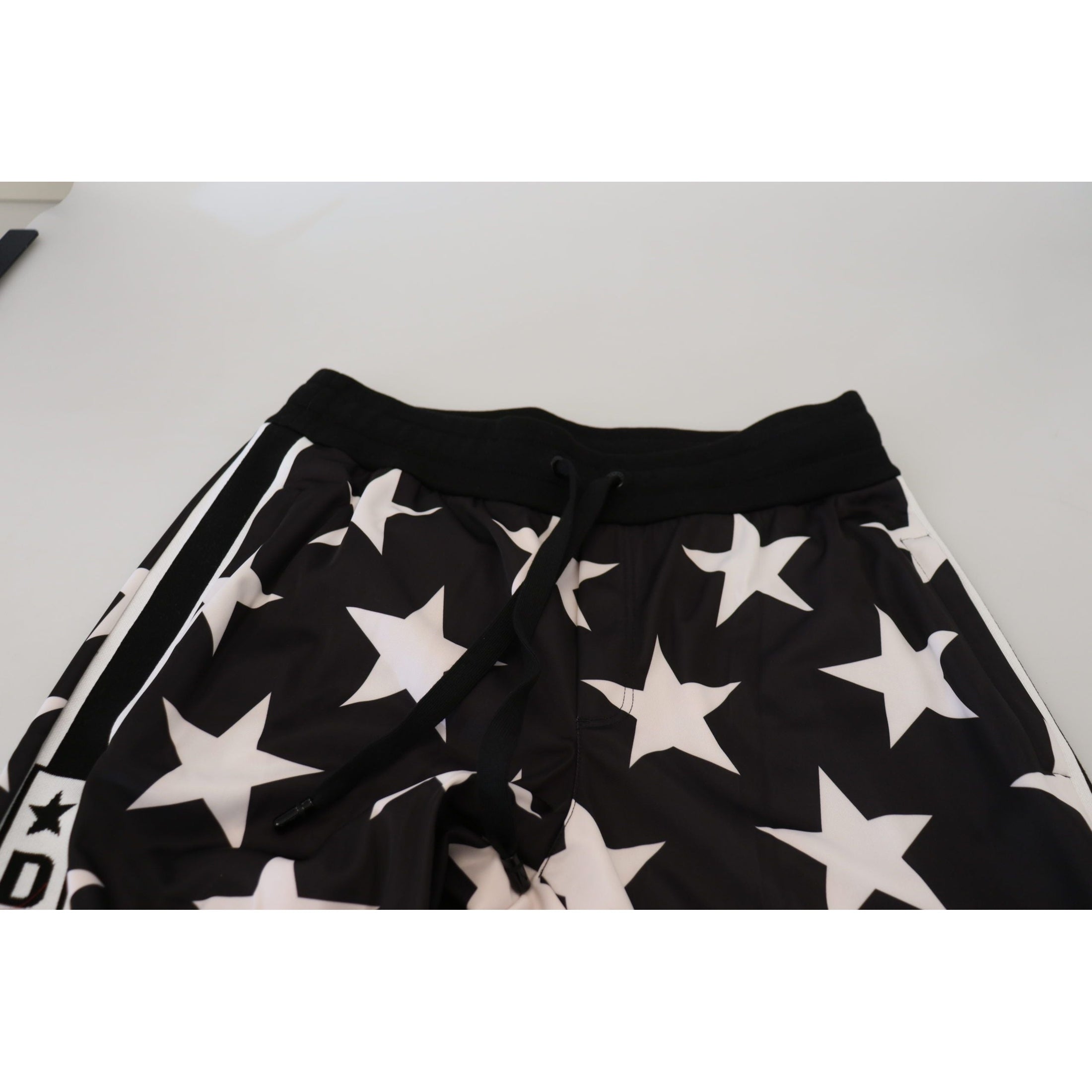 Star Print Casual Sweatpants with Logo Detail