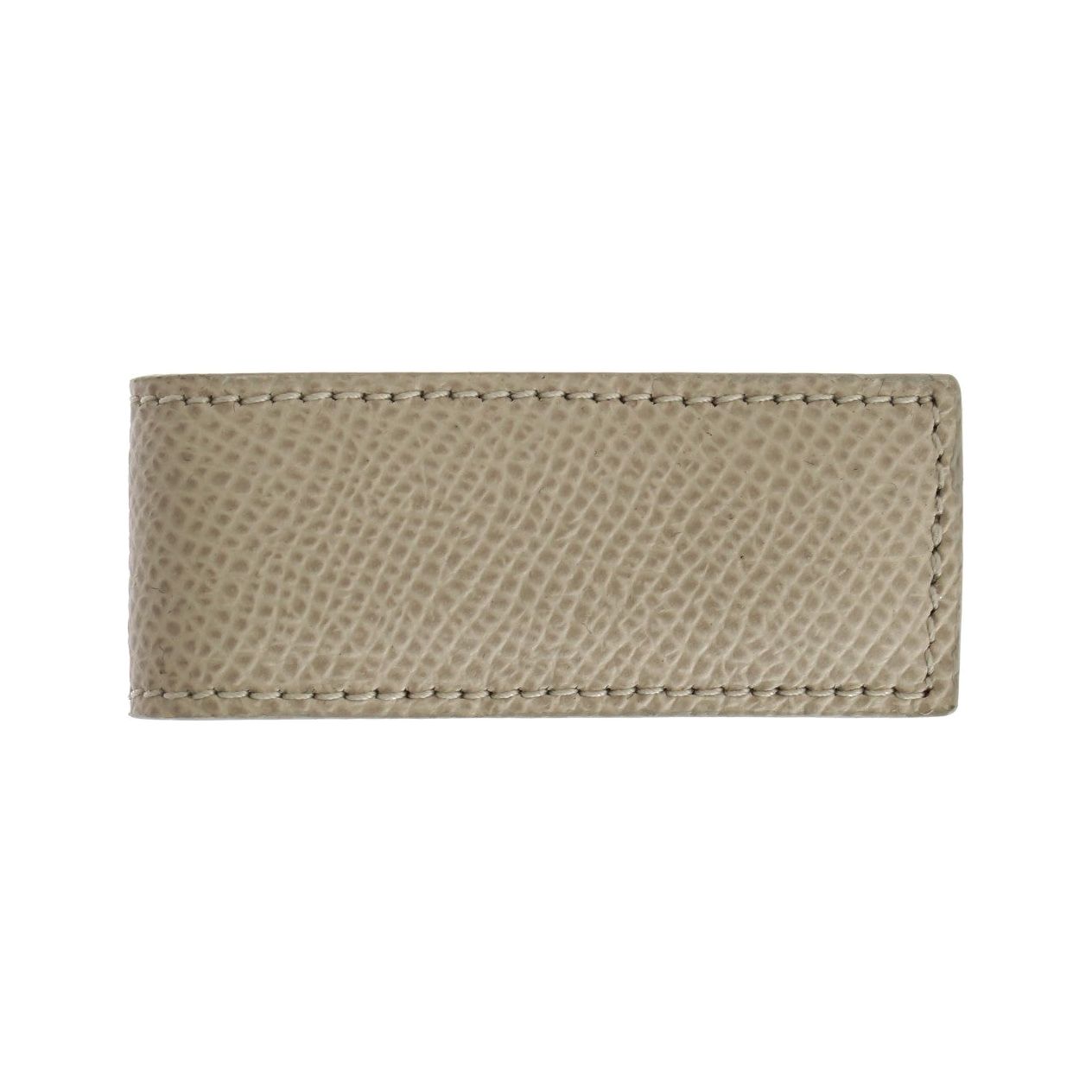 Elegant Beige Leather Money Clip