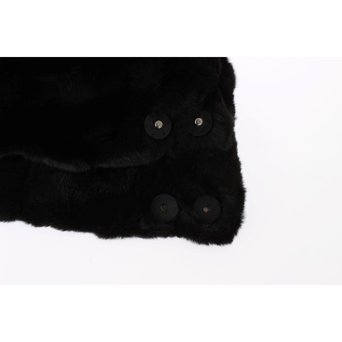 Chic Black Weasel Fur Hooded Scarf Wrap