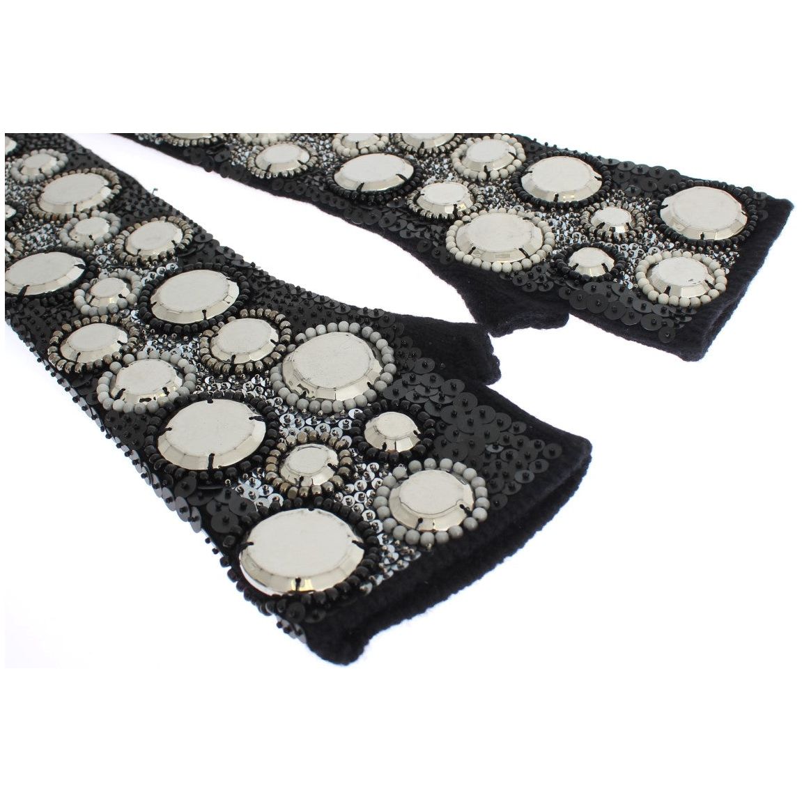 Sequin-Embellished Cashmere Fingerless Gloves