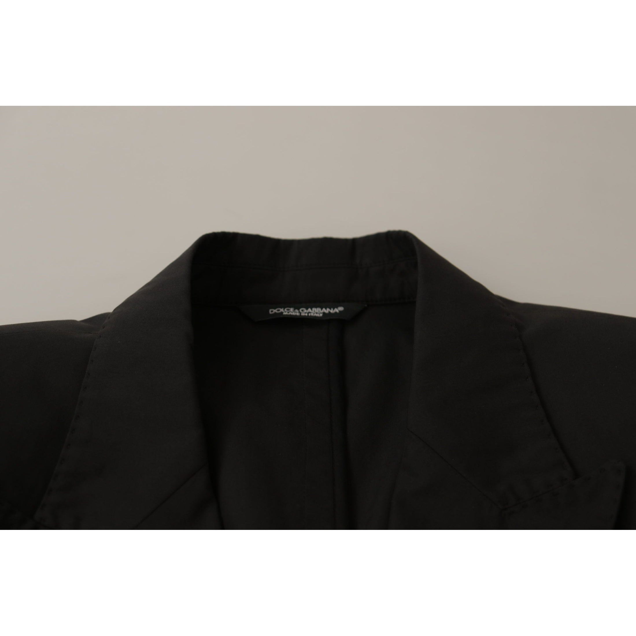 Elegant Taormina Black Cotton Blazer