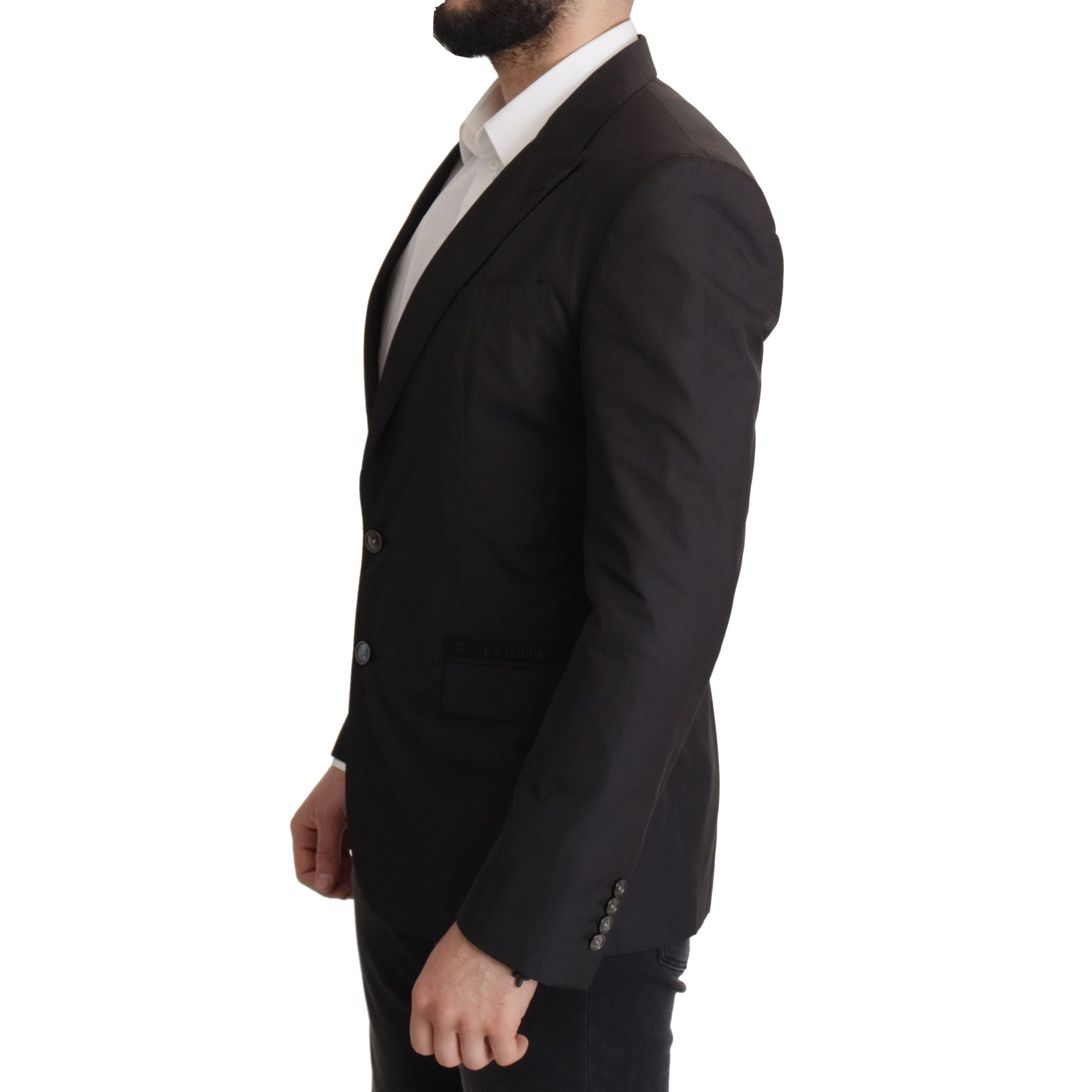 Elegant Taormina Black Cotton Blazer