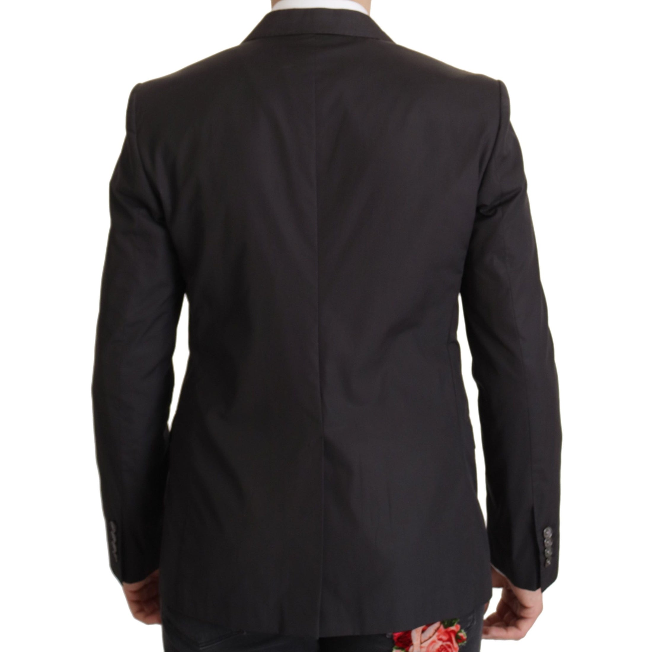 Elegant Taormina Black Cotton Blazer