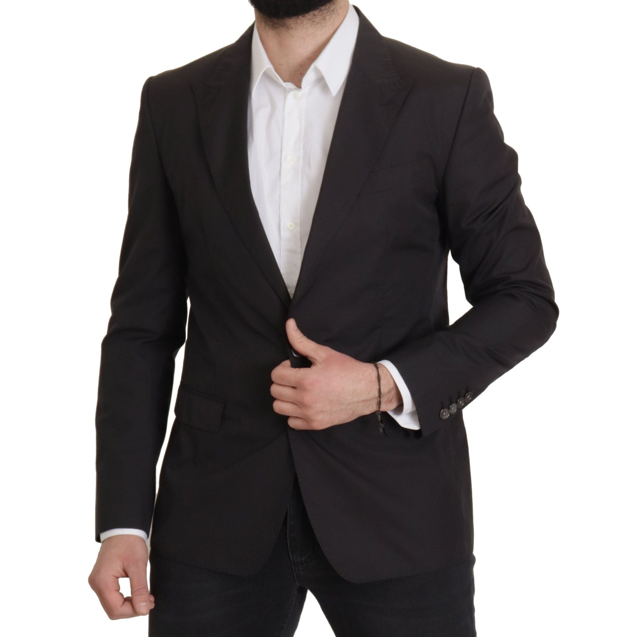 Elegant Taormina Black Cotton Blazer