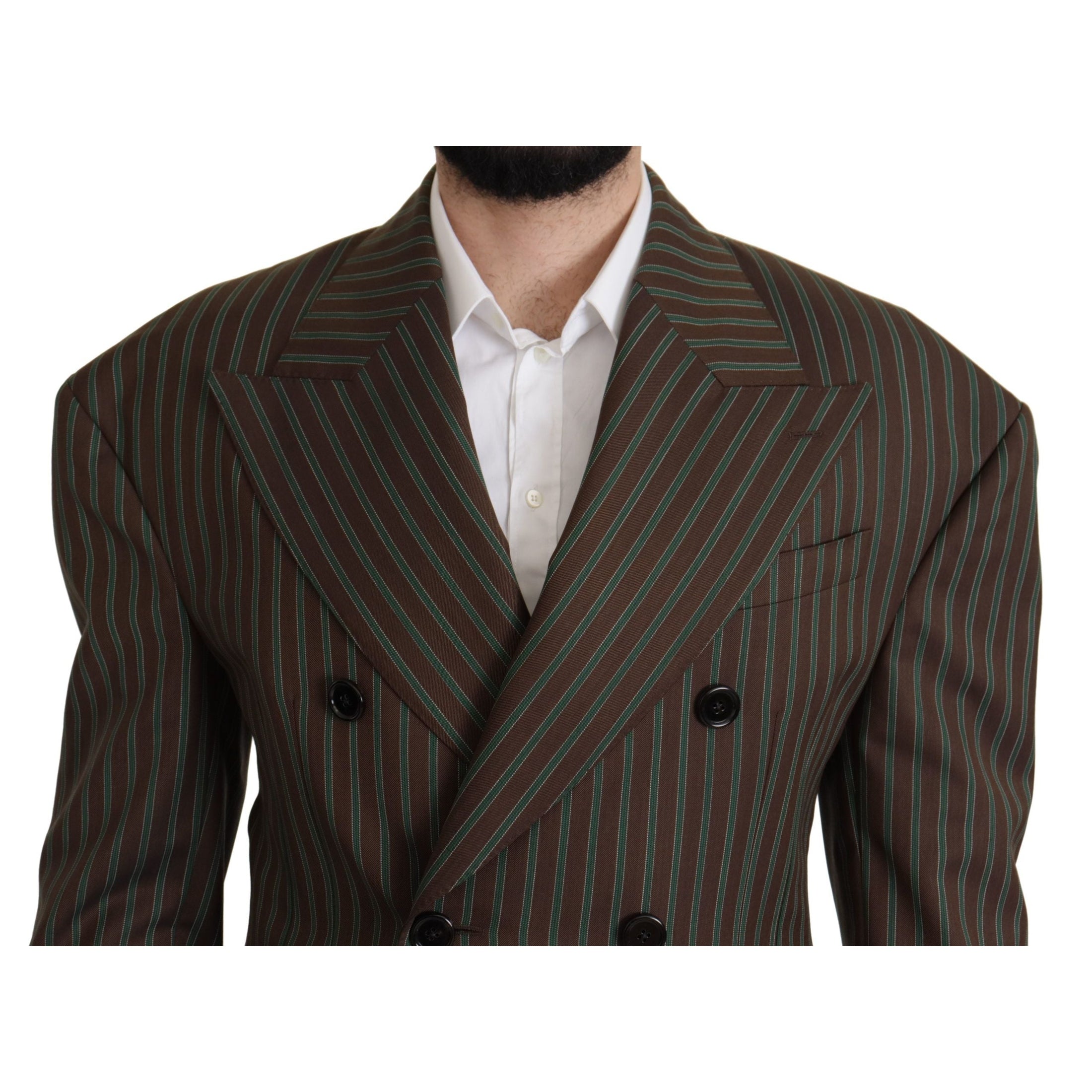 Multicolor Striped Double Breasted Blazer