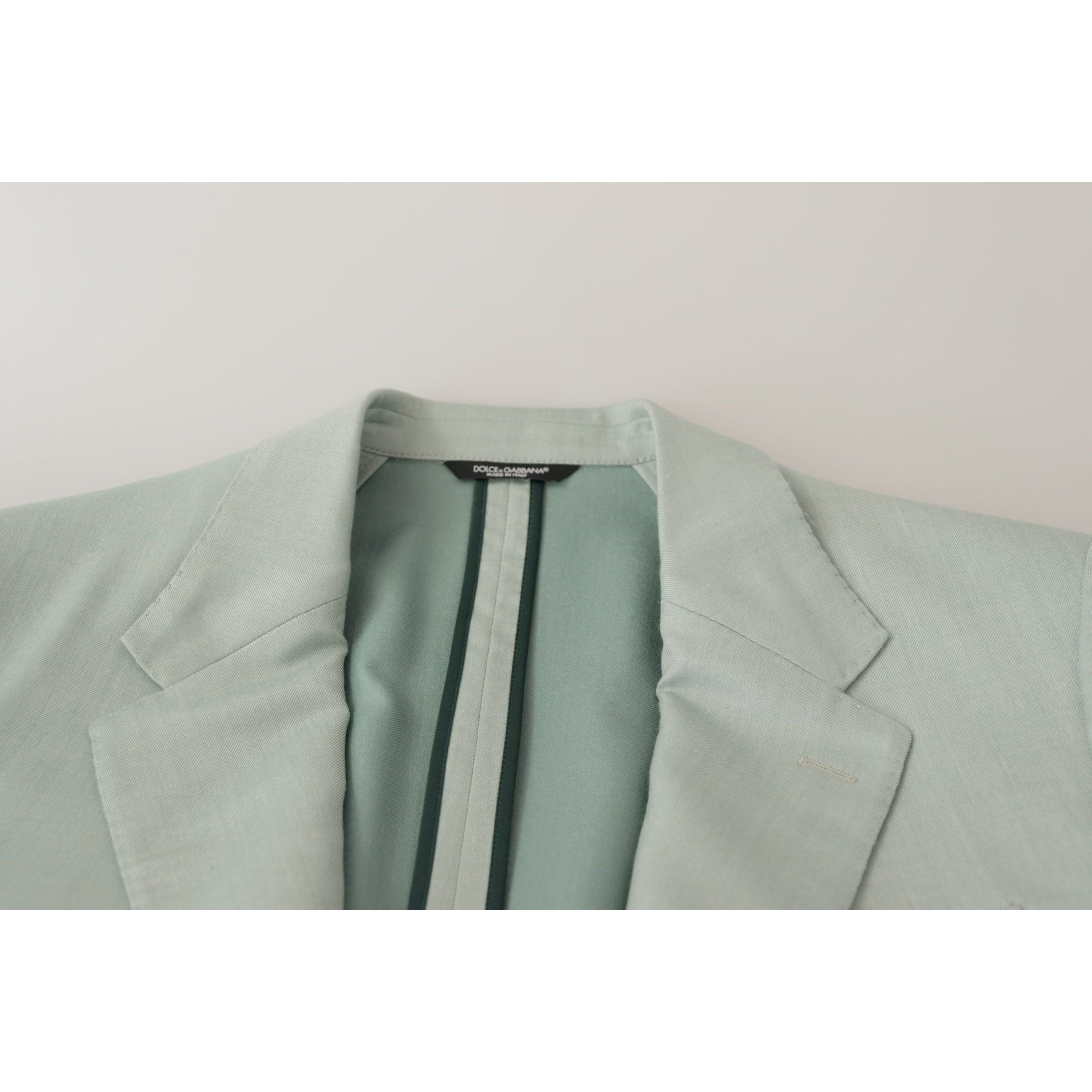 Elegant Mint Green Silk-Cashmere Blazer