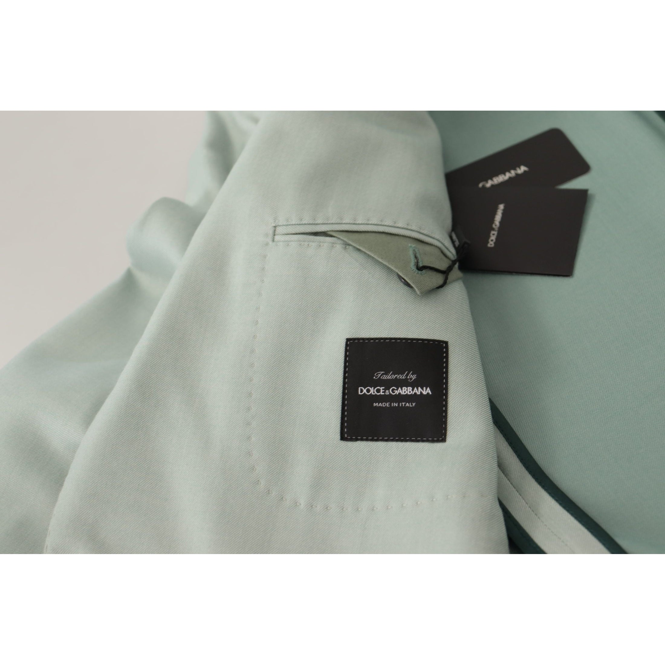 Elegant Mint Green Silk-Cashmere Blazer