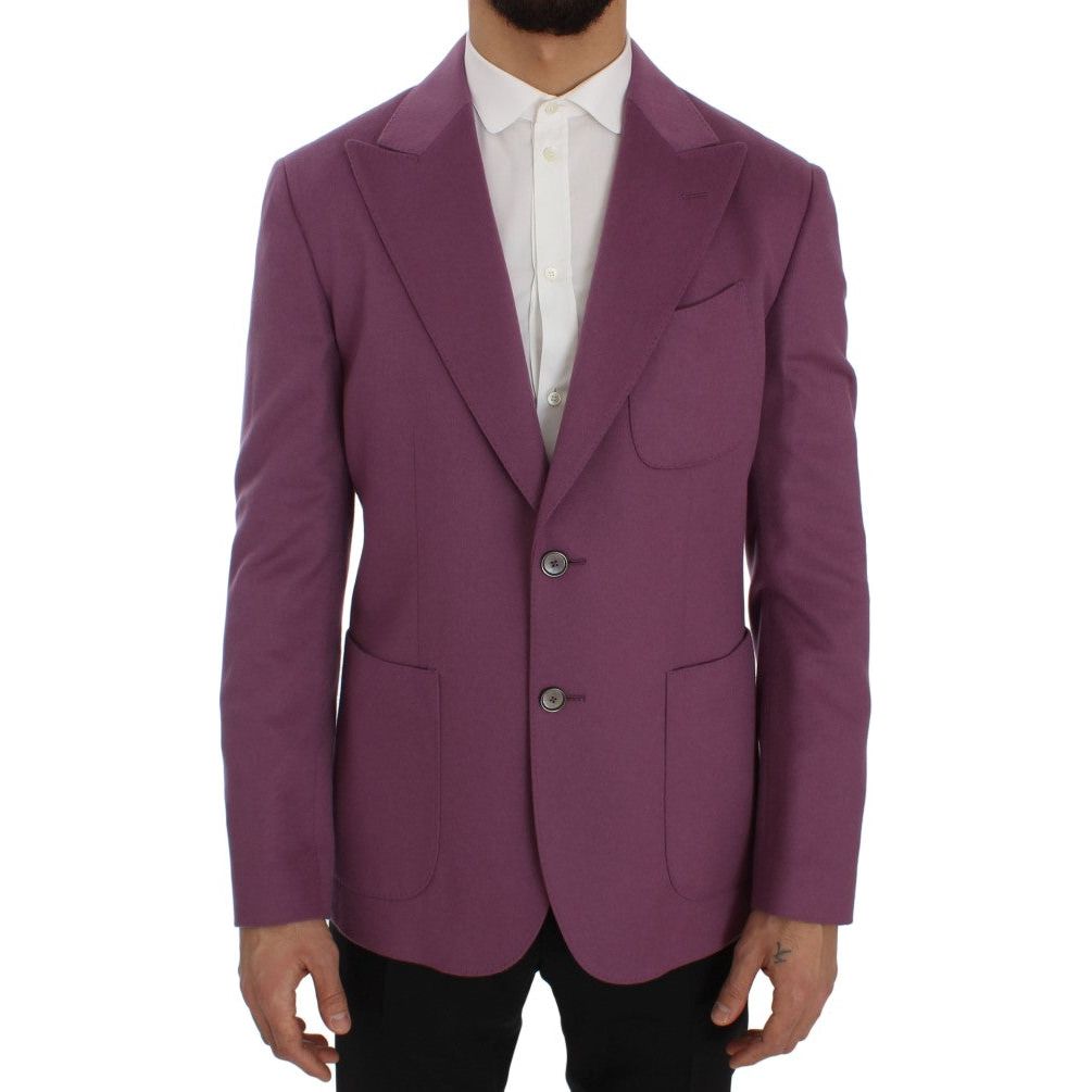 Elegant Purple Cashmere-Silk Blend Blazer