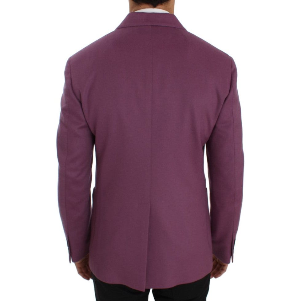 Elegant Purple Cashmere-Silk Blend Blazer