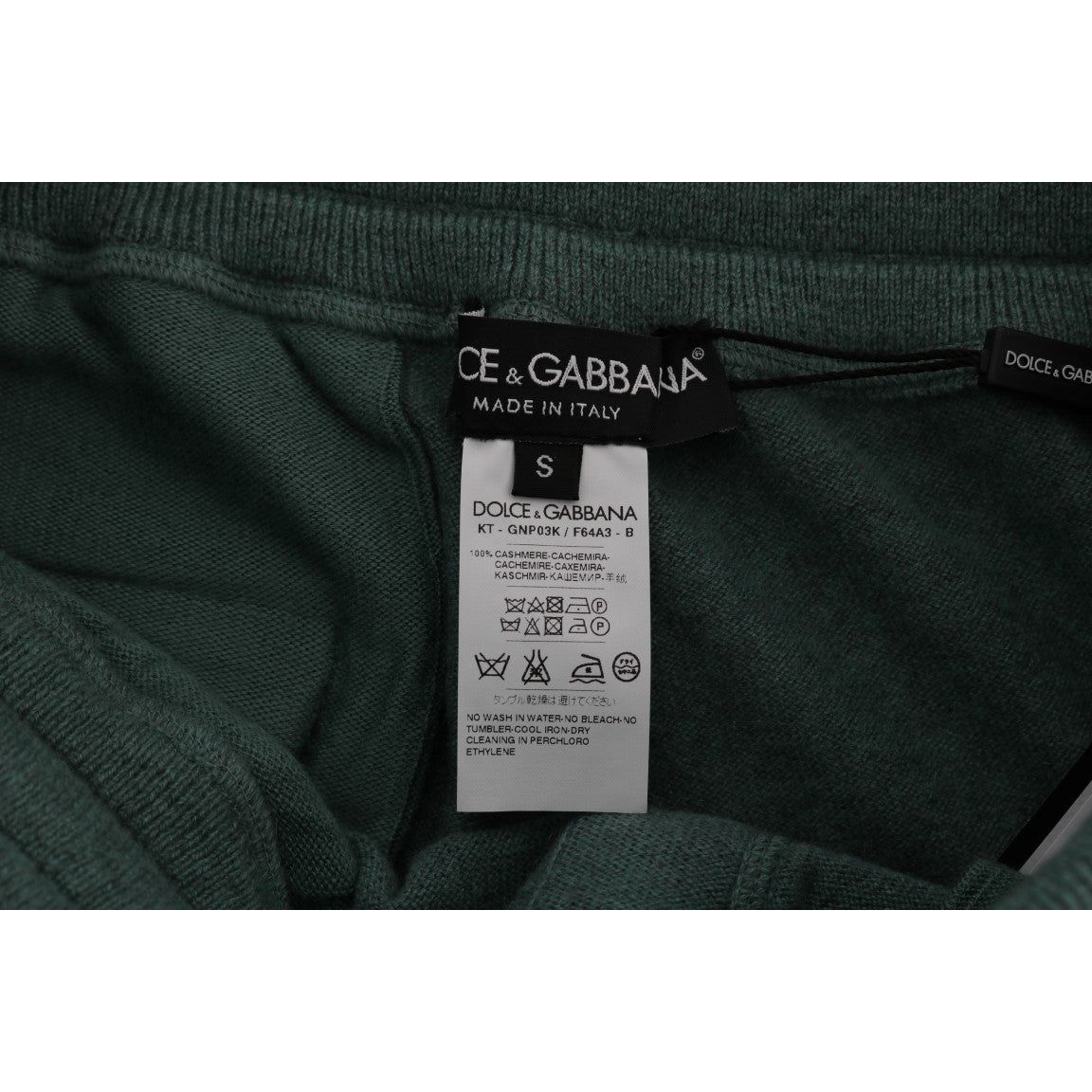 Elegant Green Cashmere Sport Pants