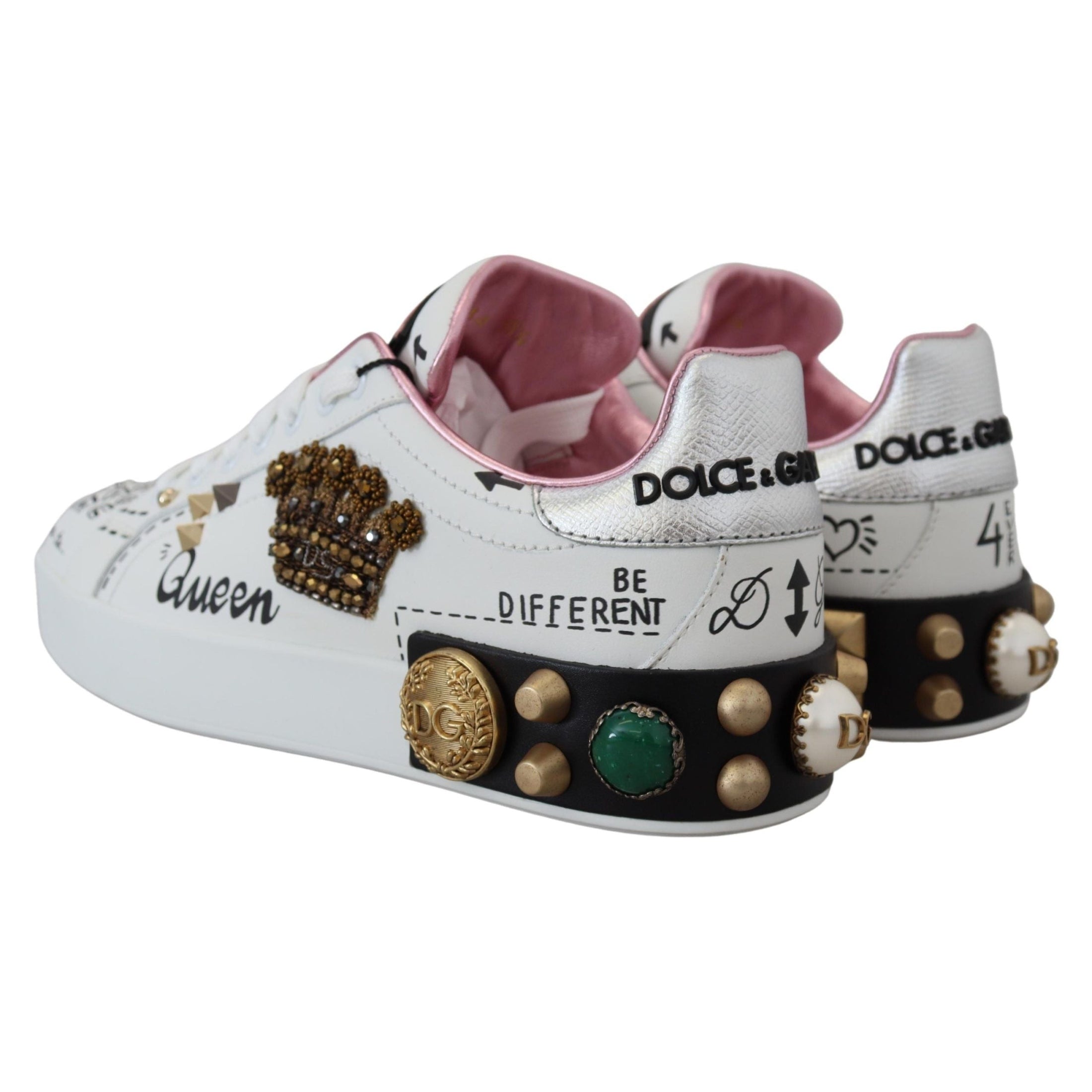 Queen Crown Chic Leather Sneakers