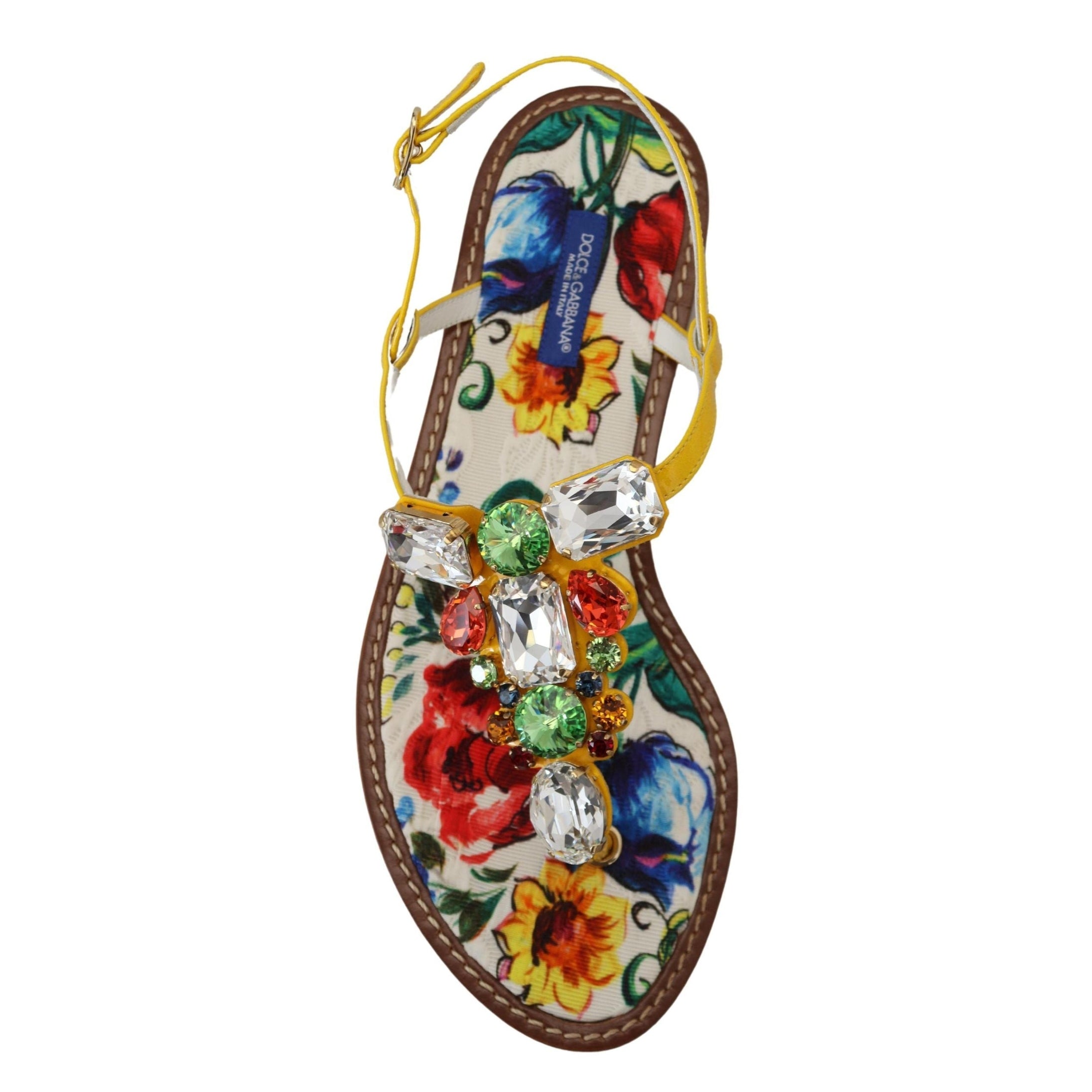 Majolica Crystal Embellished Leather Sandals