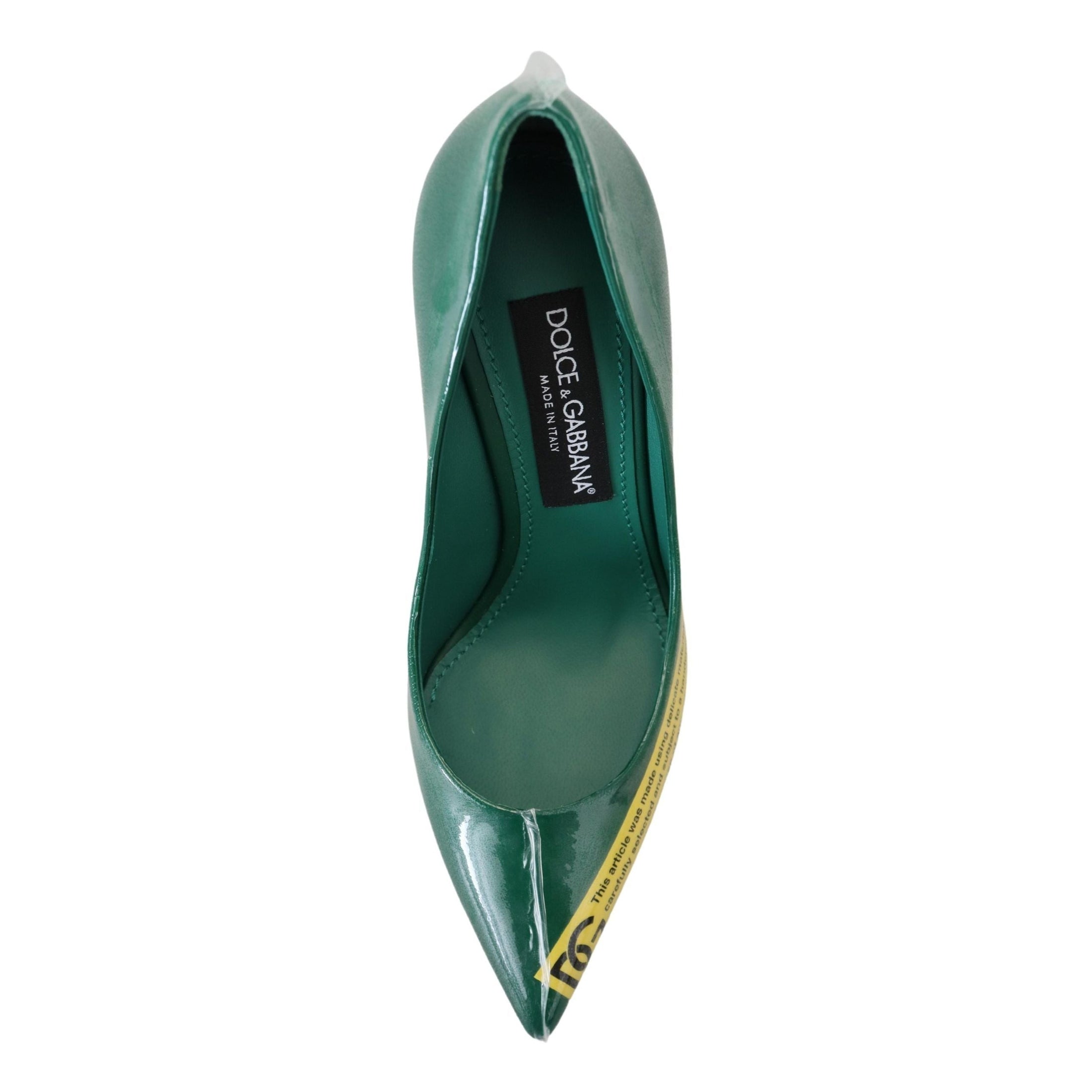 Emerald Elegance Leather Heels Pumps