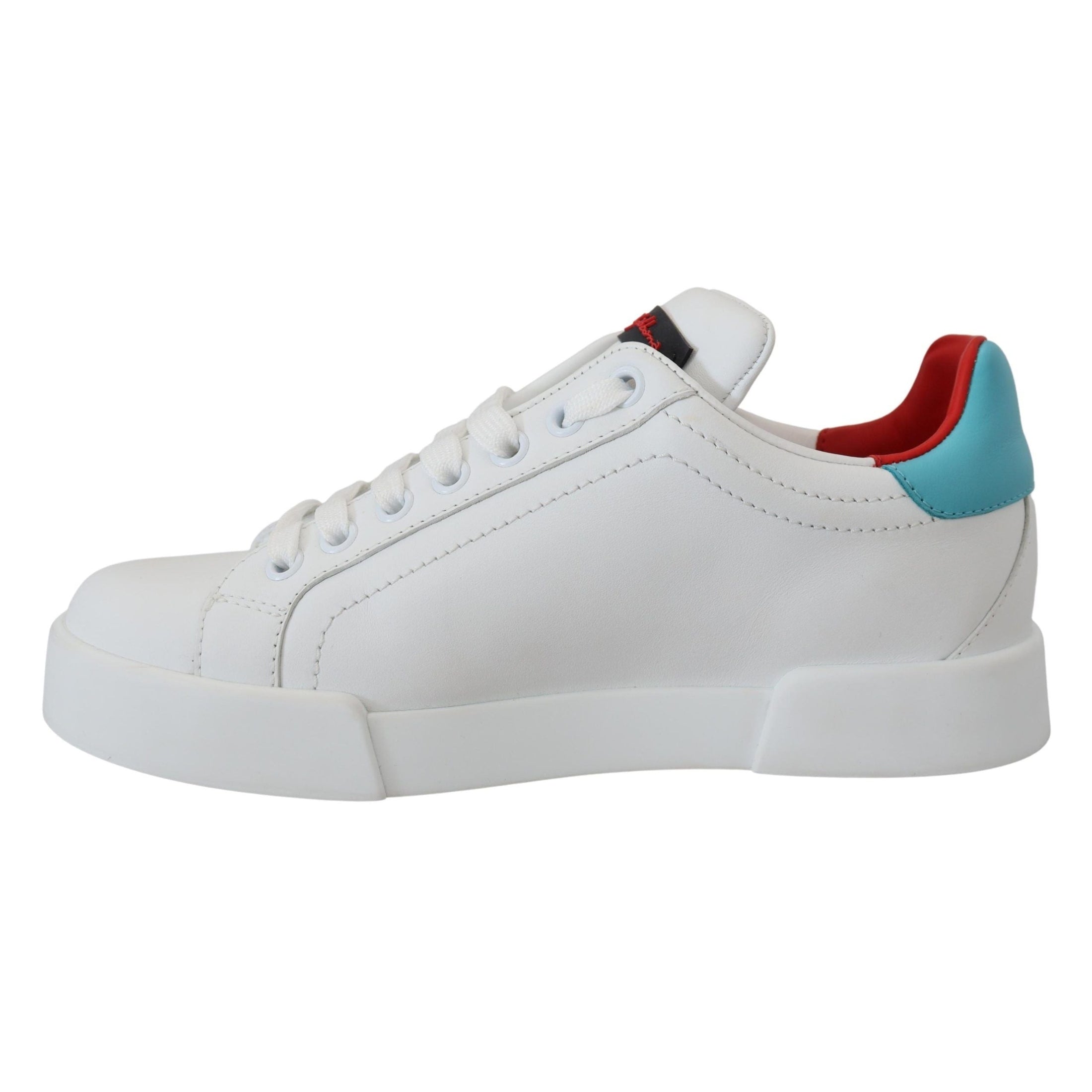 Elegant White Portofino Leather Sneakers