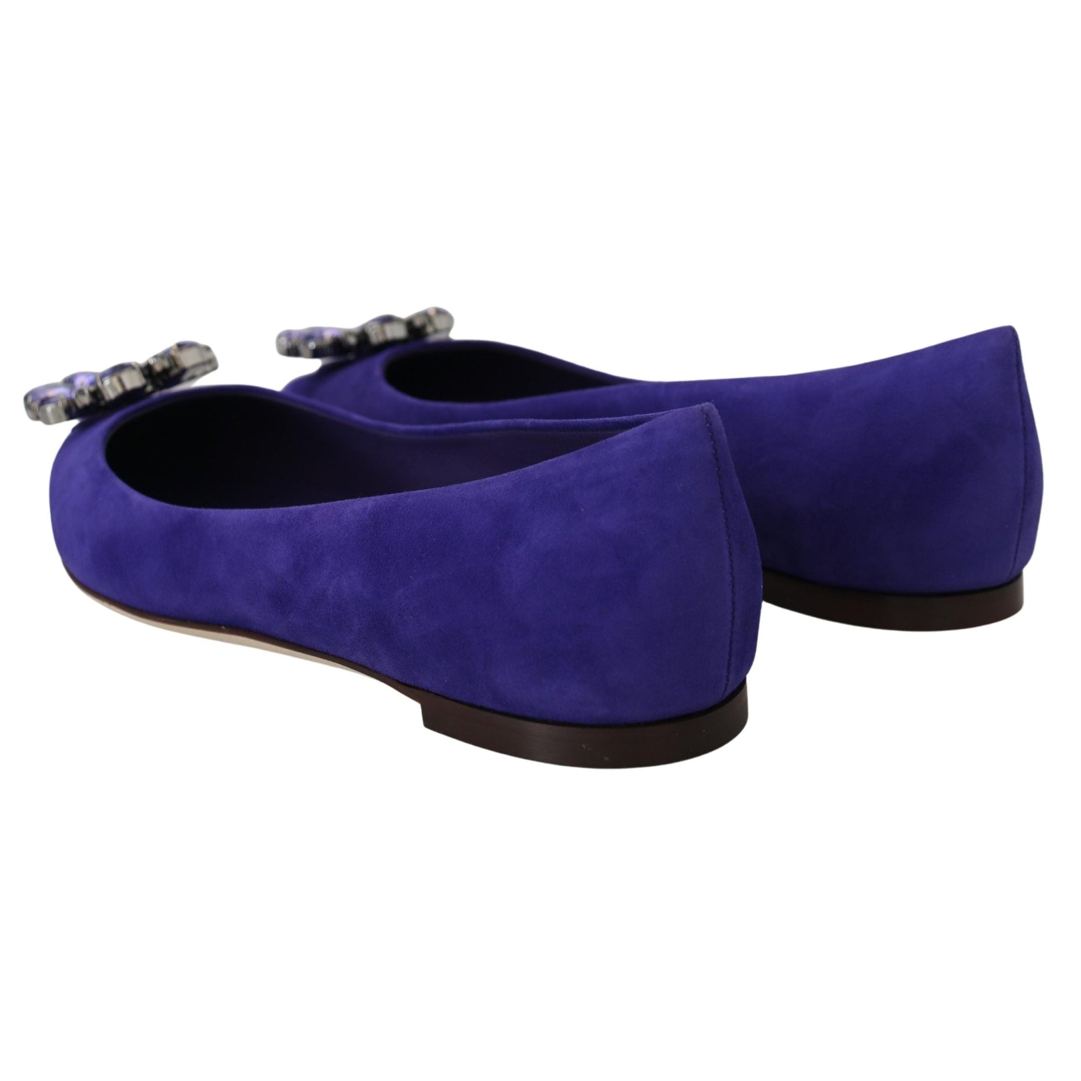 Embellished Crystal Purple Suede Flats