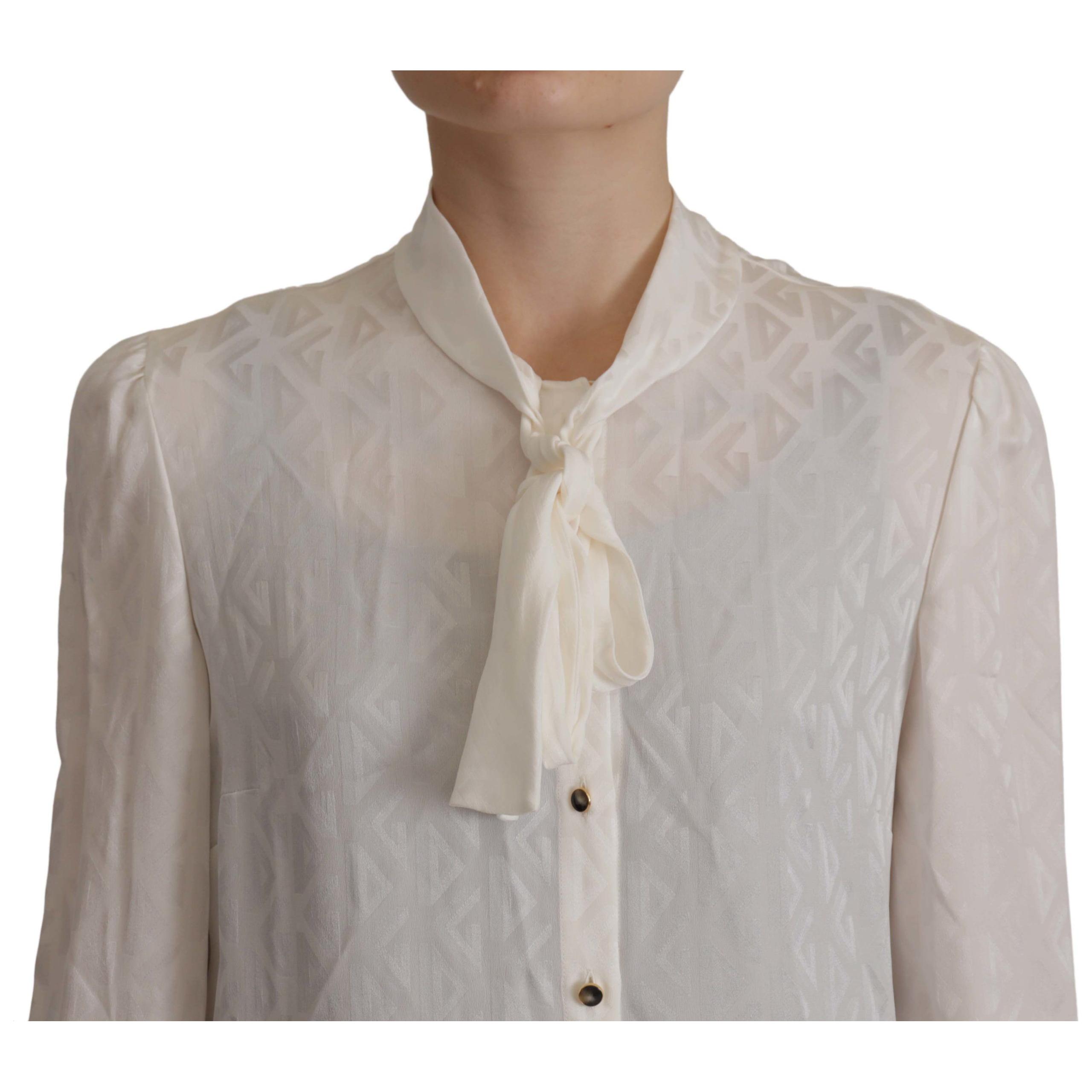 Elegant Silk Ascot Collar Blouse