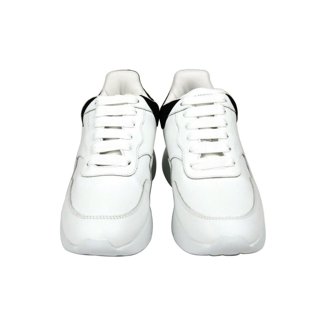 Alexander McQueen Women White Leather Suede Sneaker