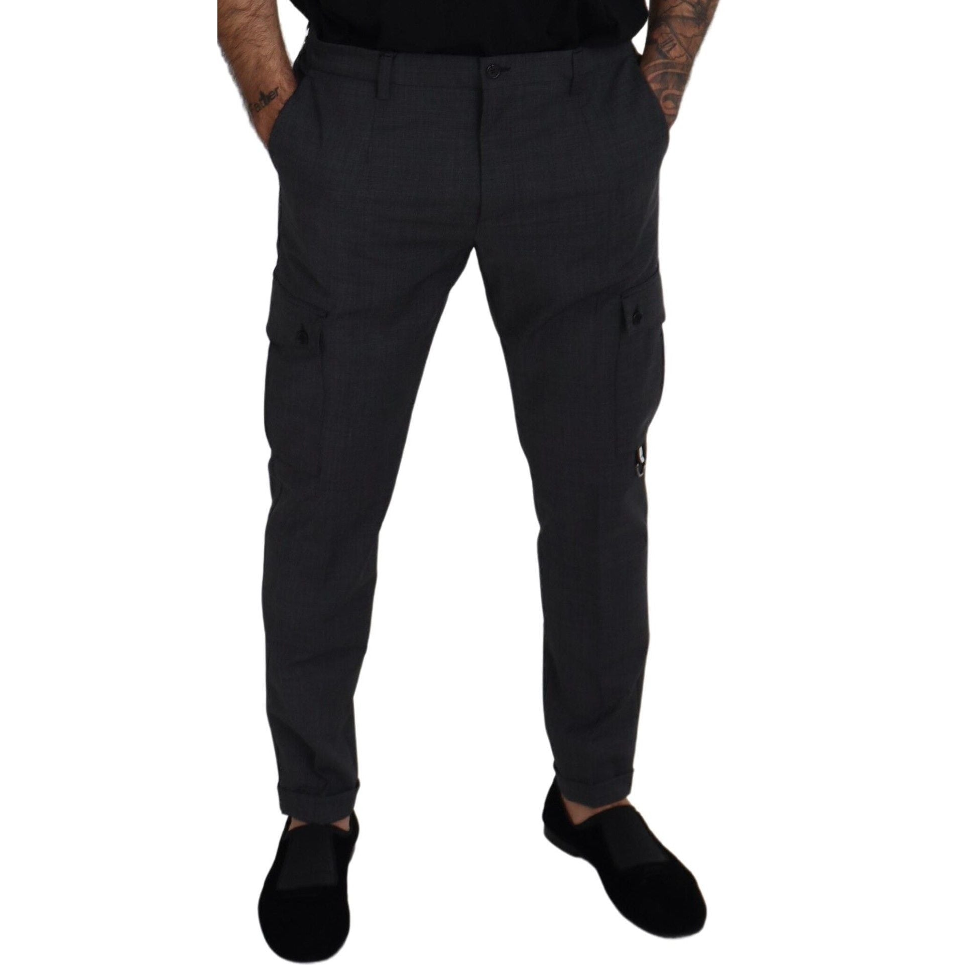 Elegant Checkered Slim Fit Cargo Pants