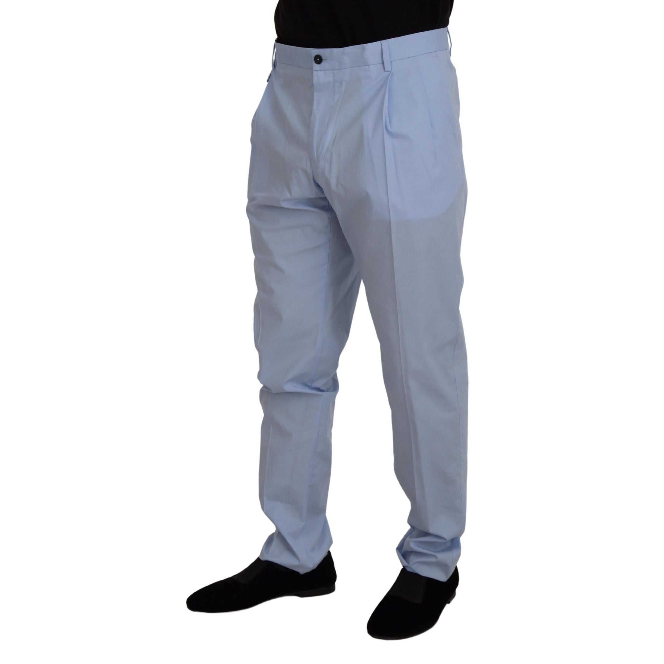 Elegant Slim Fit Chinos In Light Blue