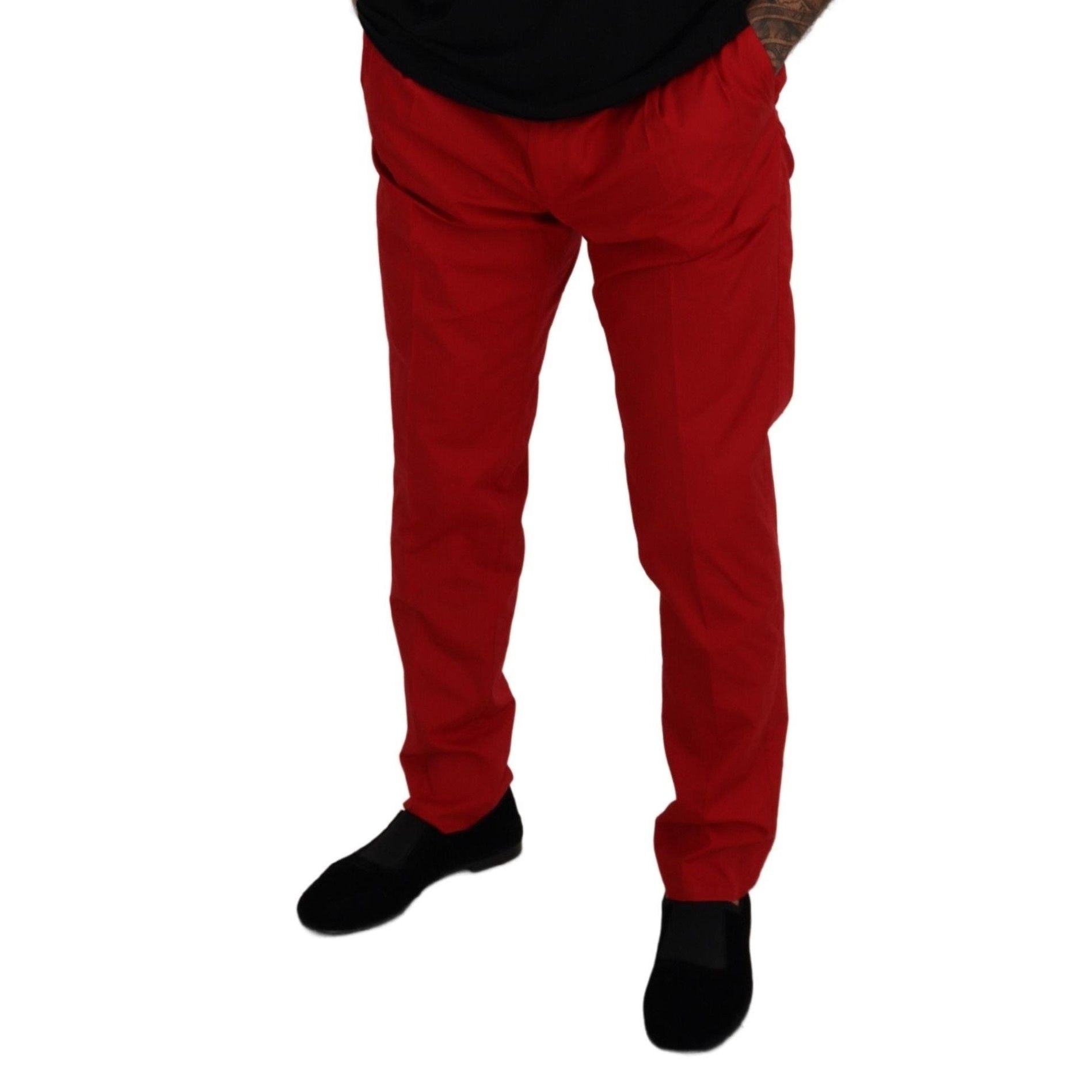 Elegant Slim Fit Crimson Chinos