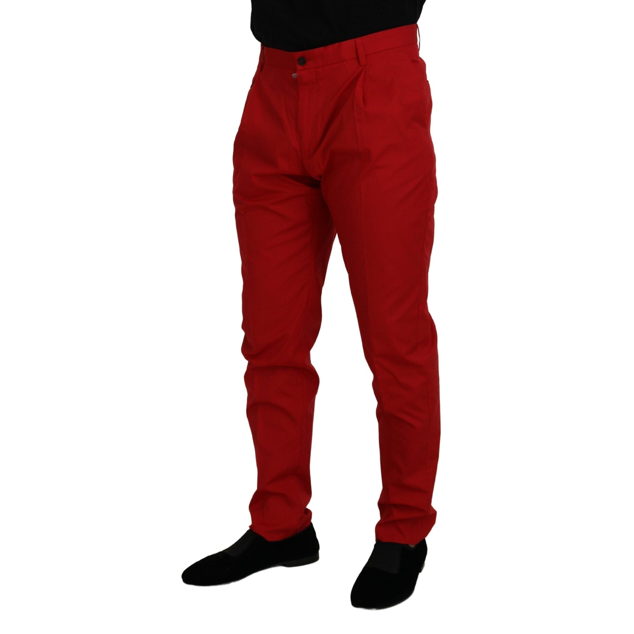 Elegant Slim Fit Crimson Chinos