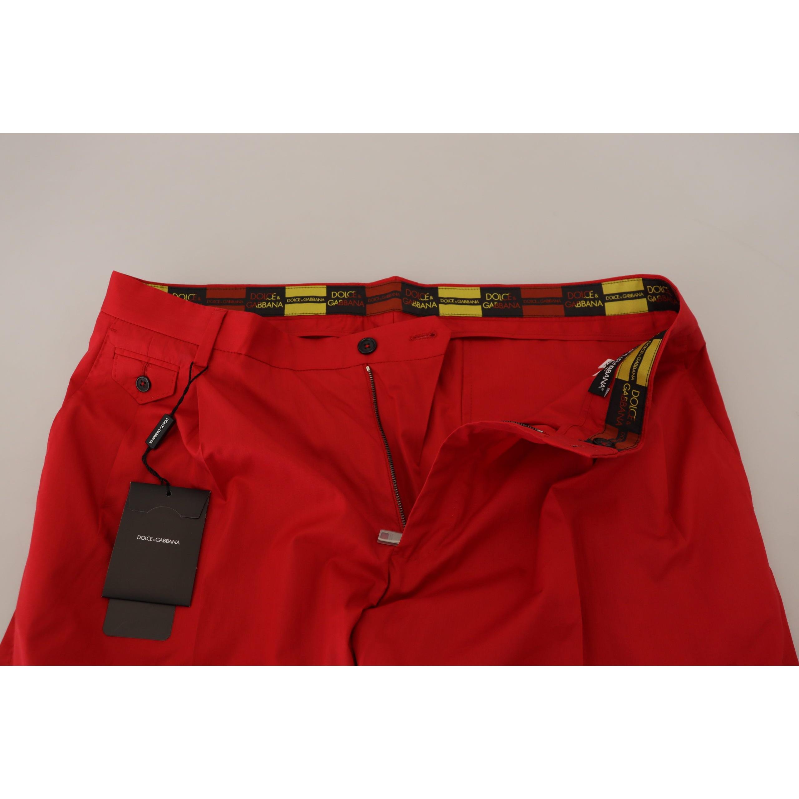 Elegant Slim Fit Crimson Chinos