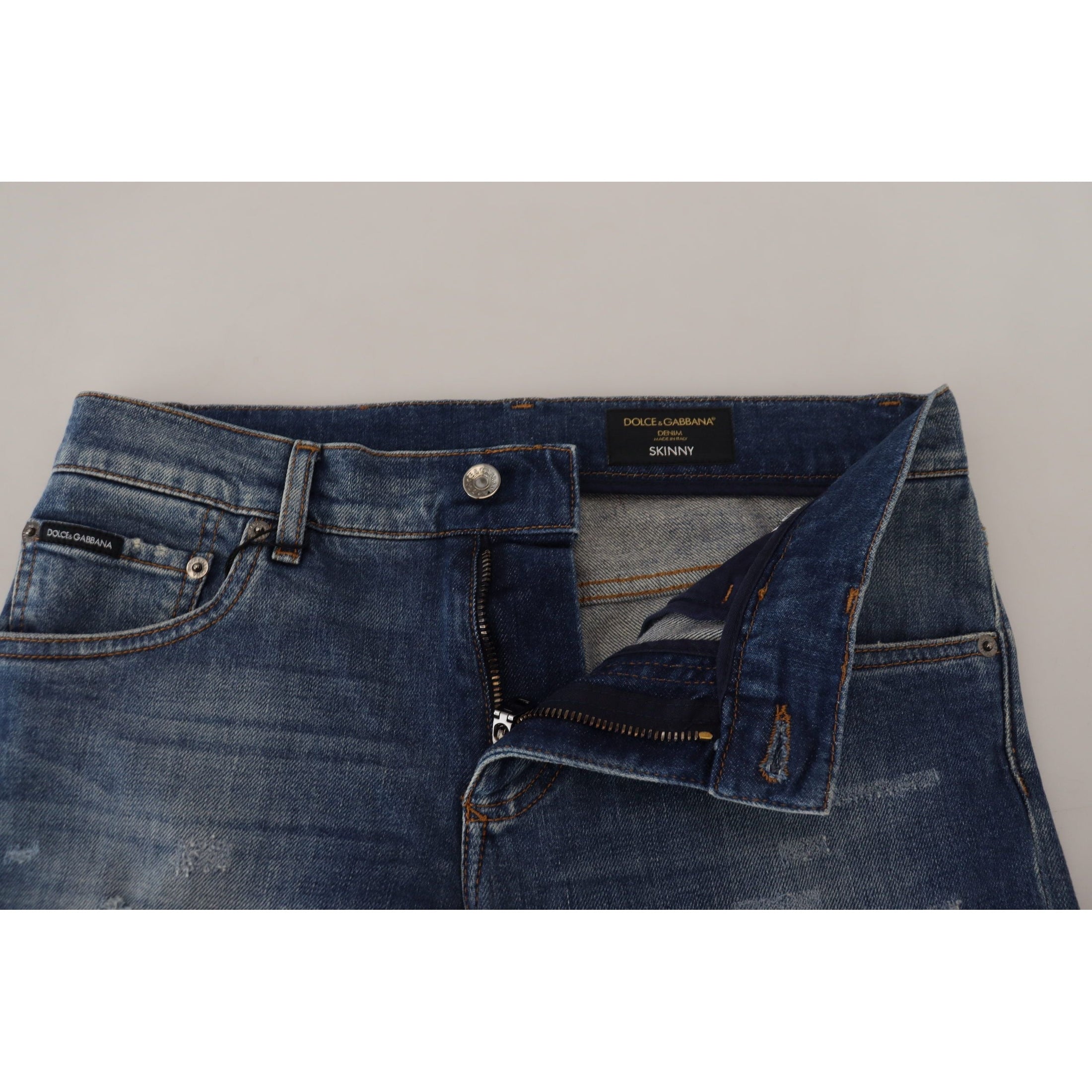 Elegant Slim Fit Italian Denim Jeans